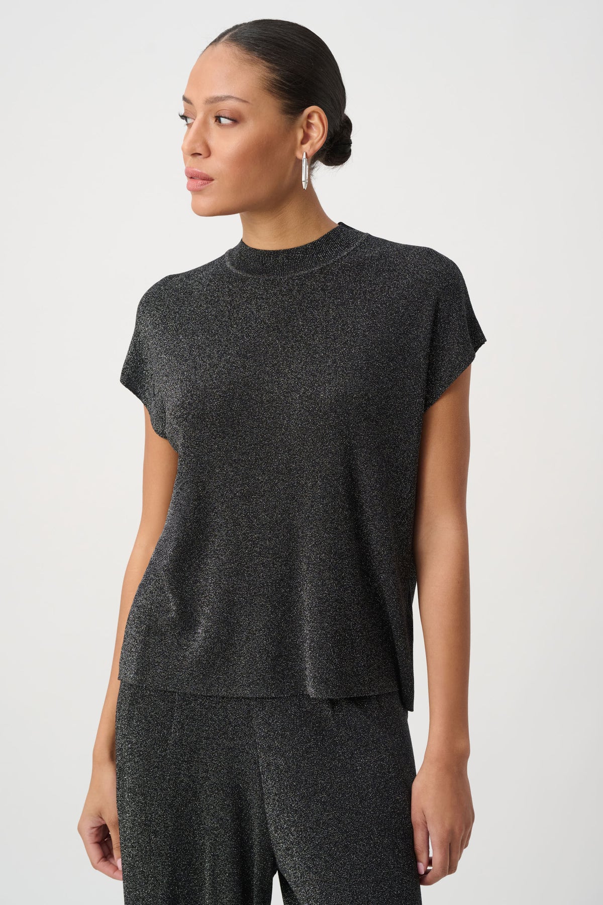 Mock Neck Lurex Top