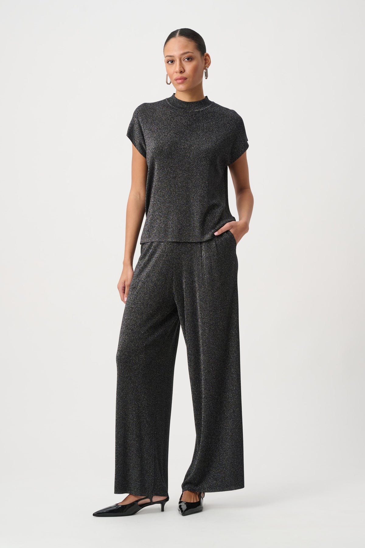 Mock Neck Lurex Top