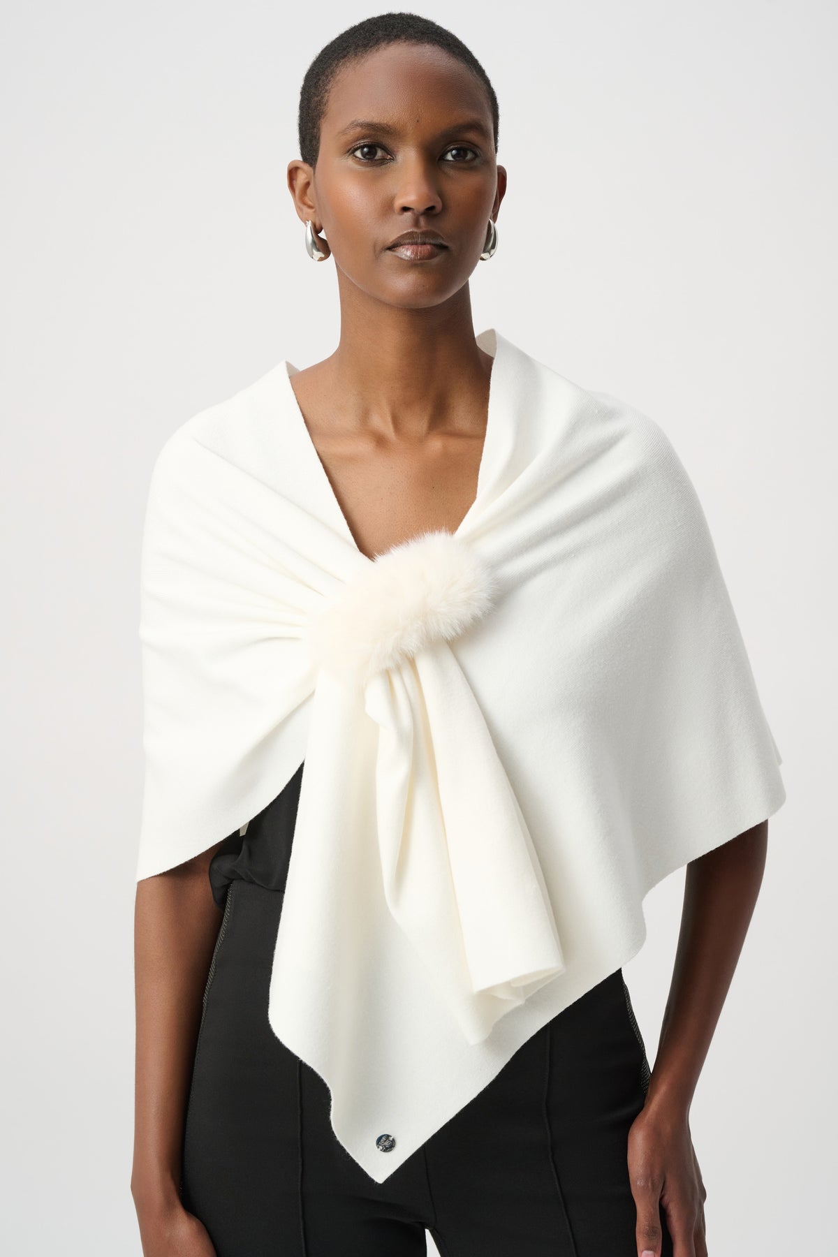 Faux Fur Trim Cape