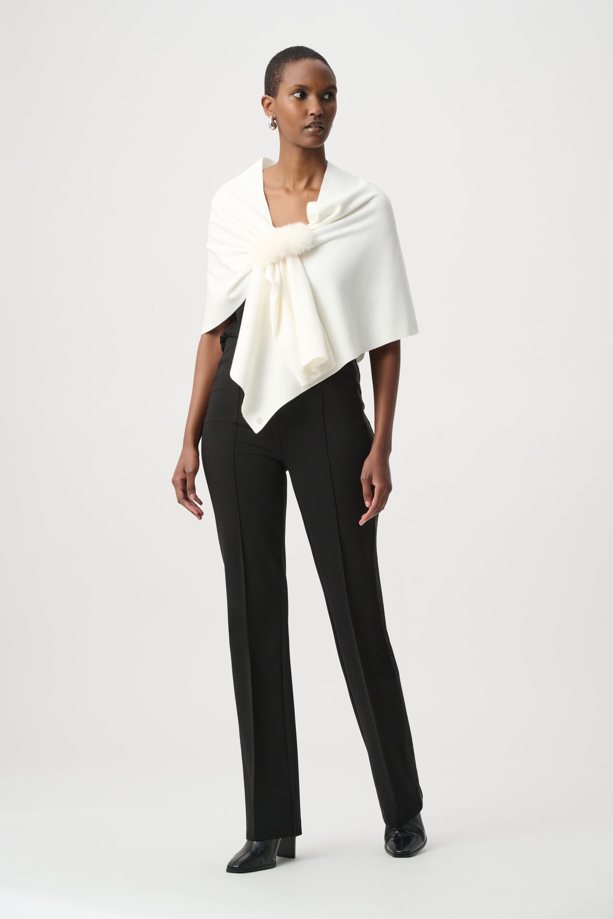 Faux Fur Trim Cape
