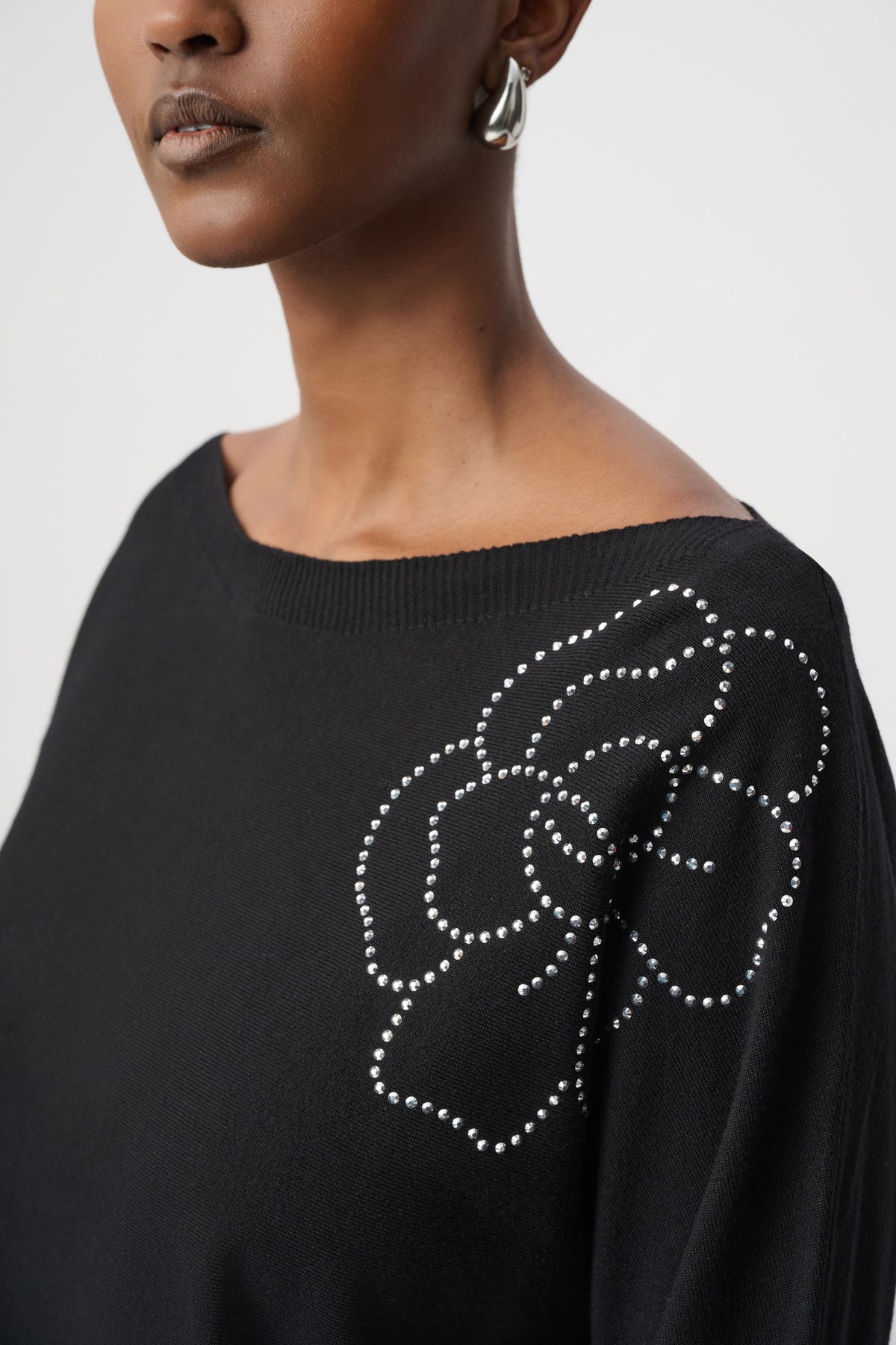 Stud Flower Print Sweater