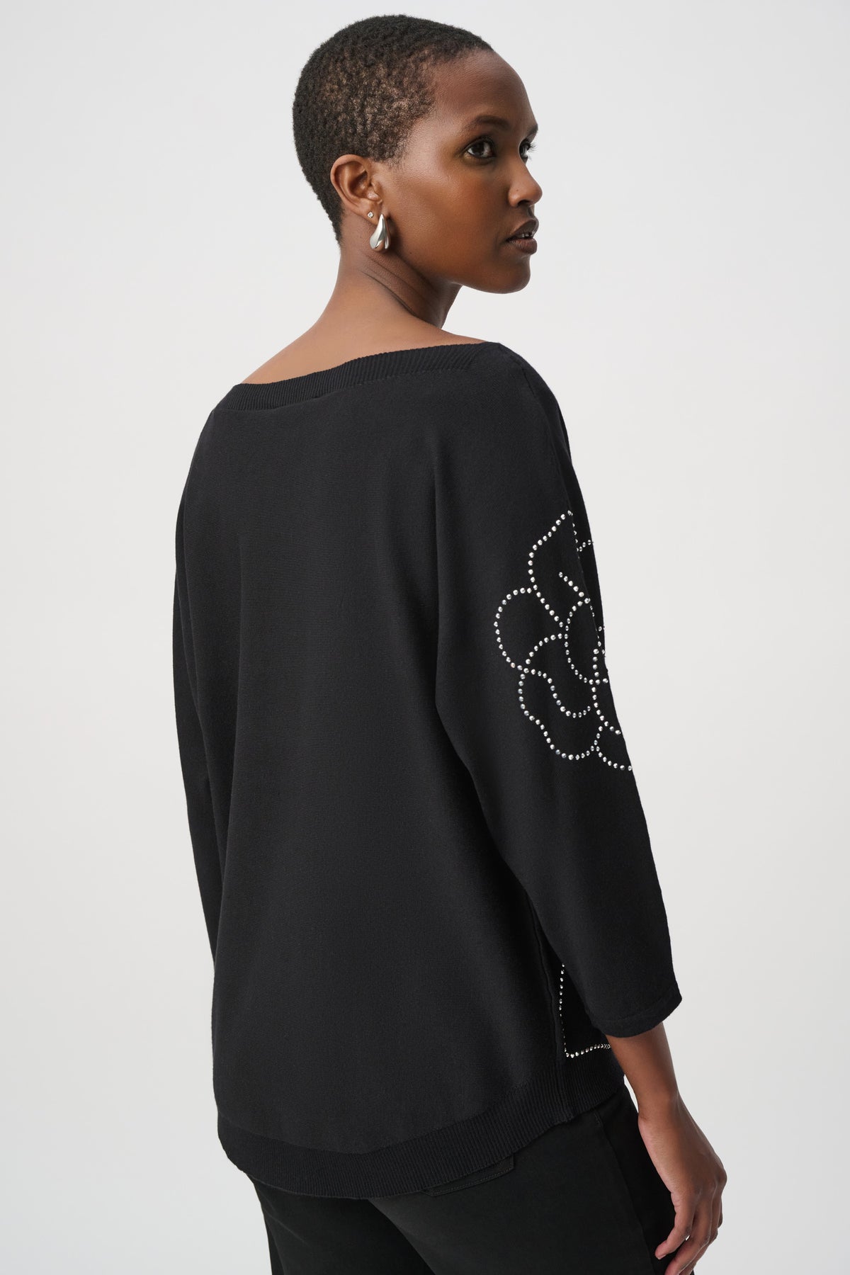 Stud Flower Print Sweater