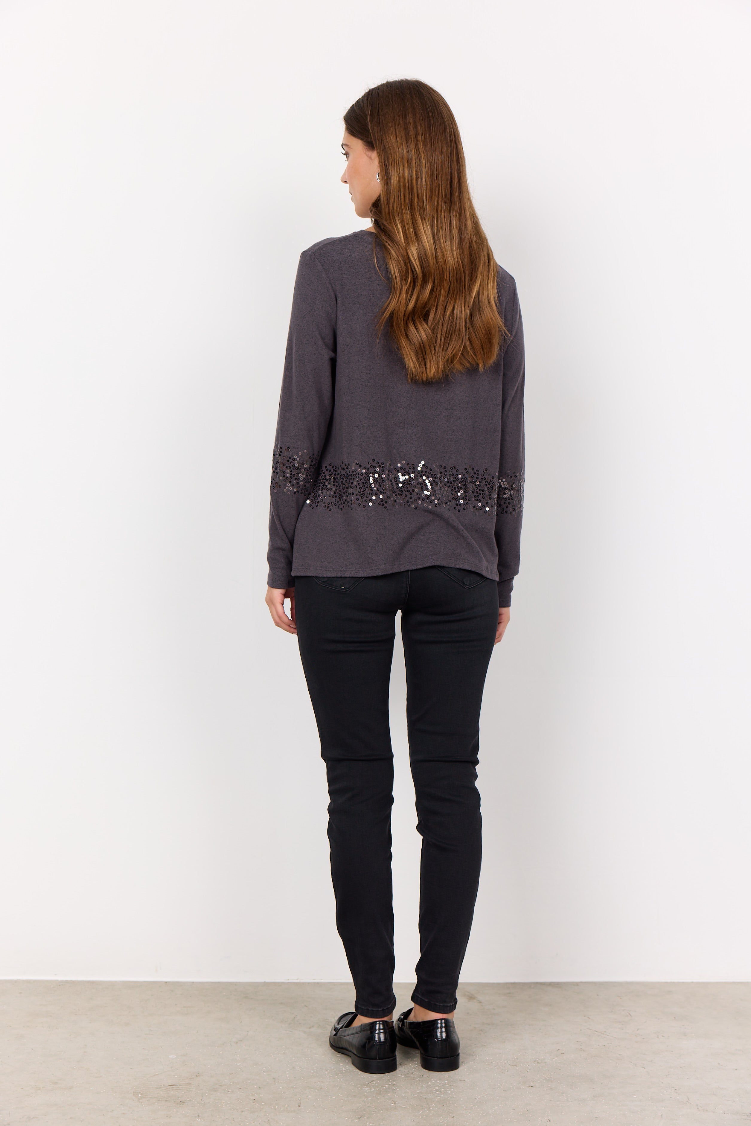 Melange Knit Sequin Top