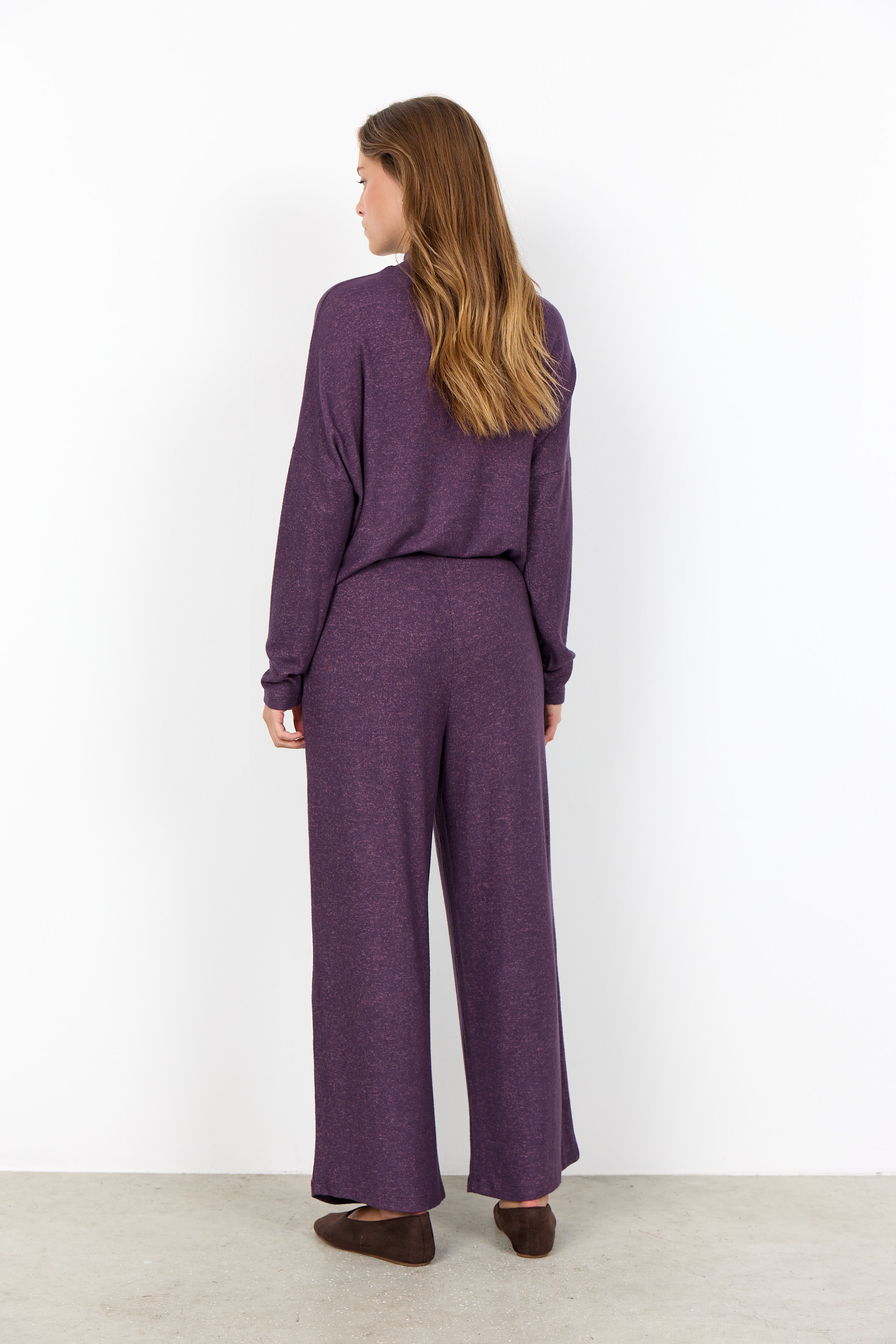 Melange Knit Mock Neck Top