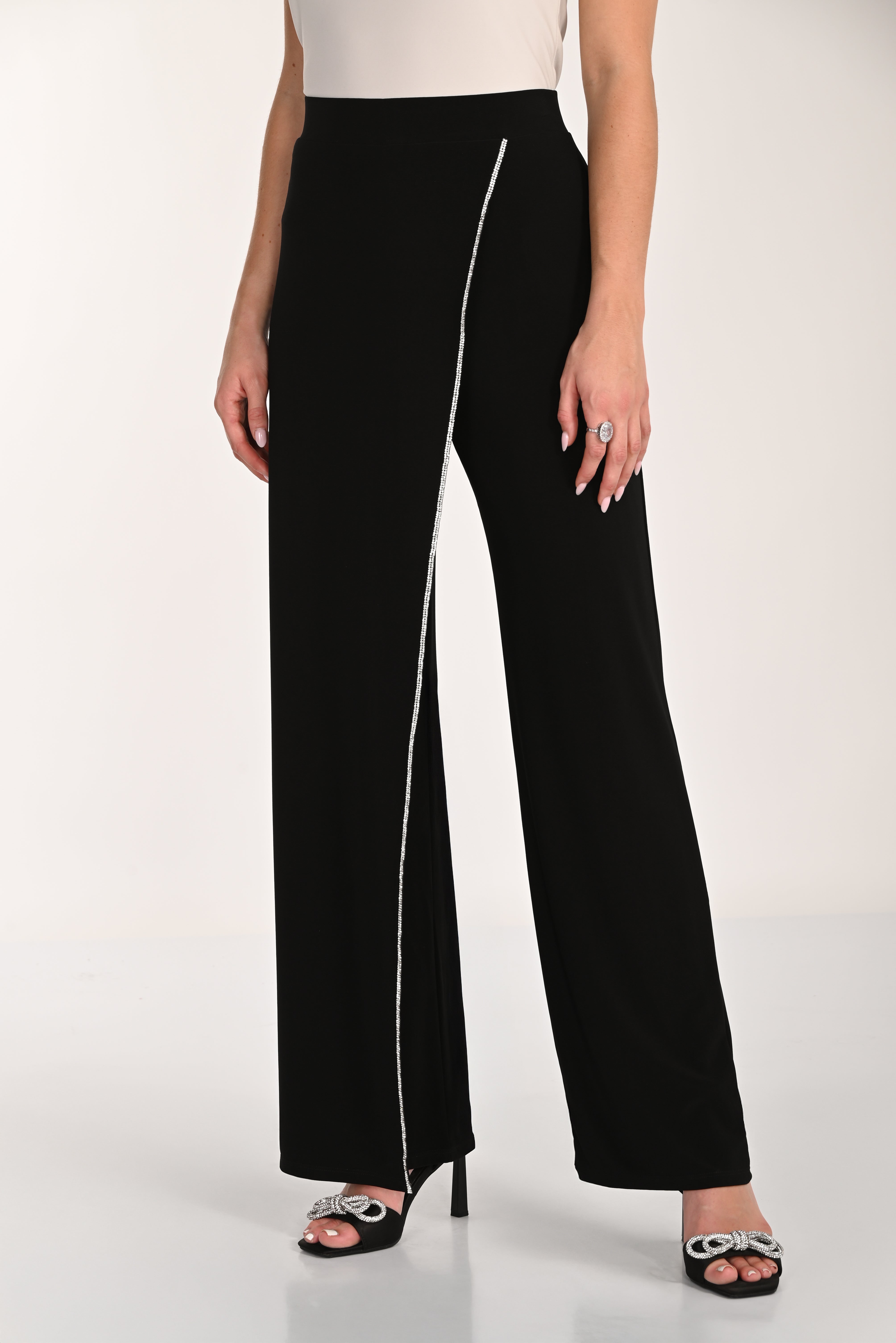 Rhinestone Edge Wrap Pant