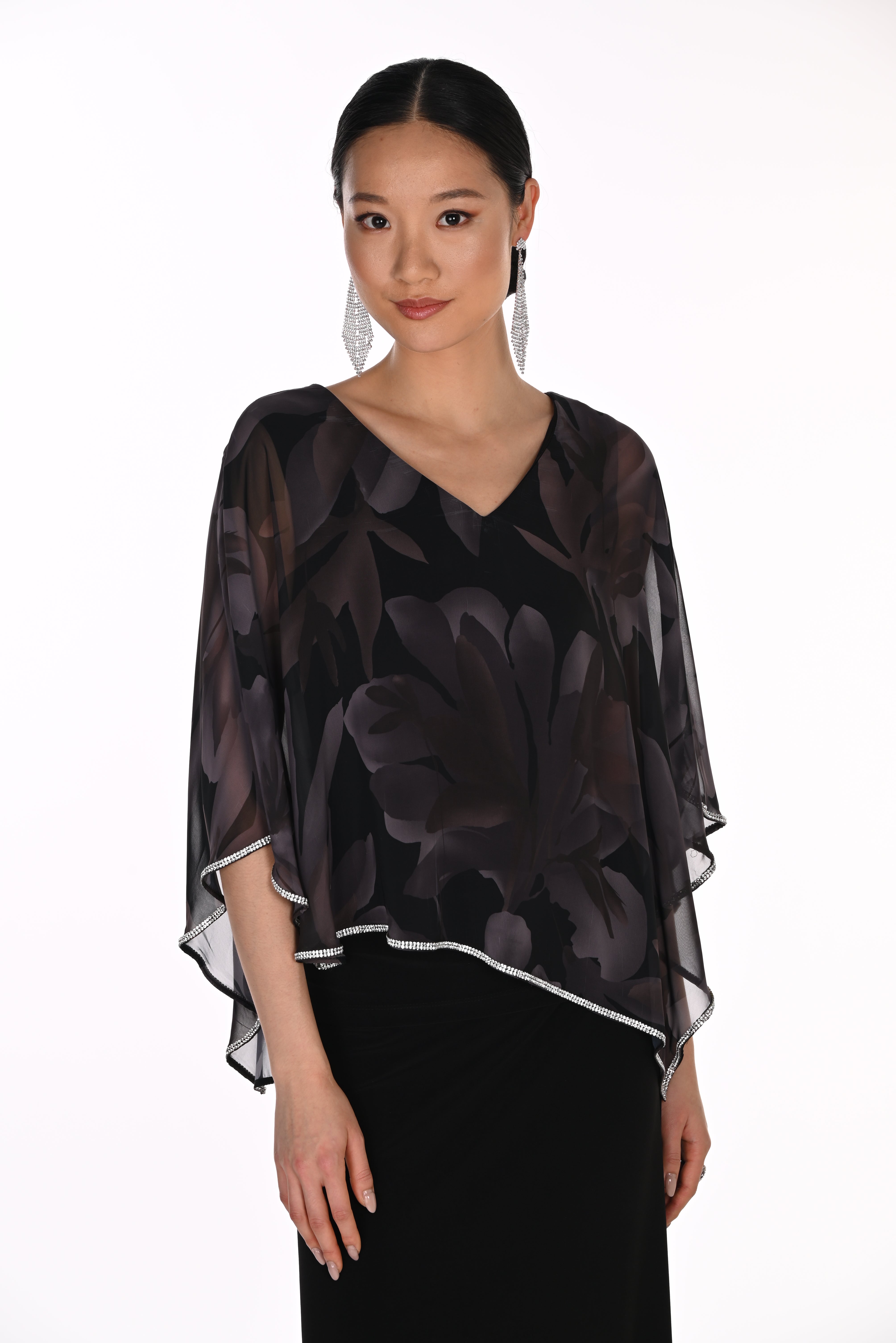 Flower Print Chiffon Top