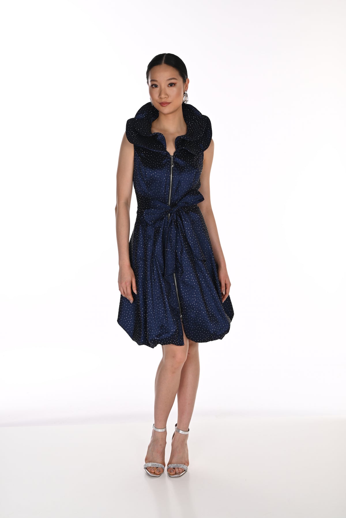 Ruffle Collar Studded Bubble Dress