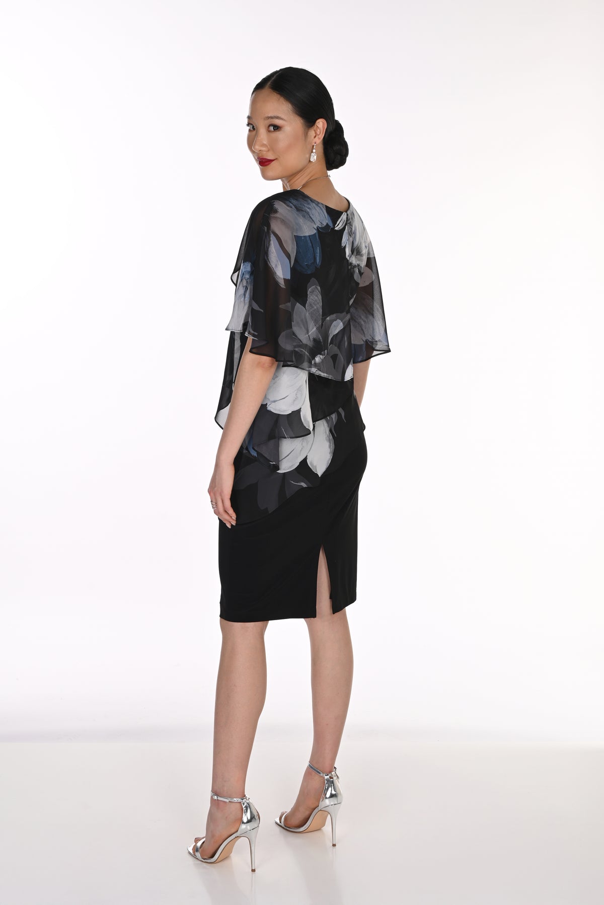 Floral Chiffon Overlay Dress