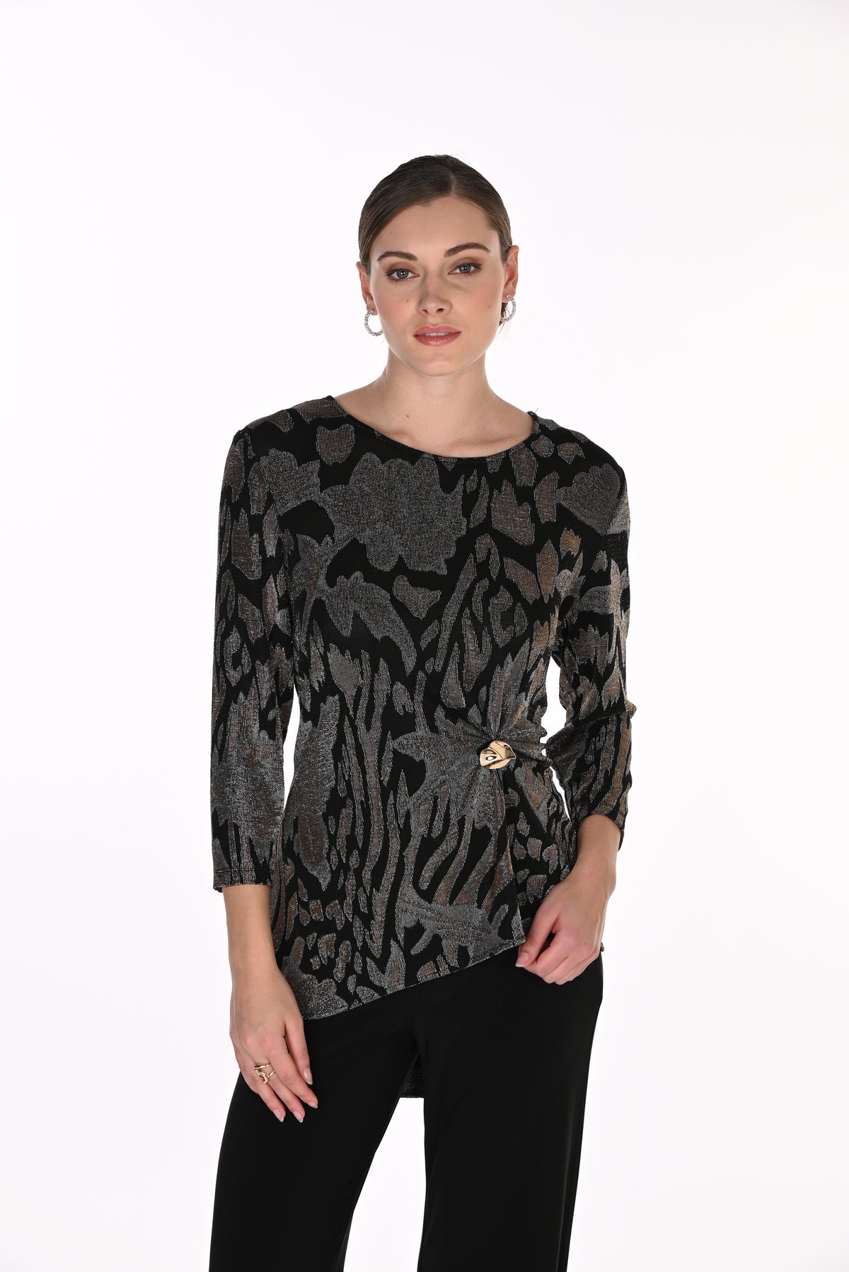 Abstract Print Foil Top