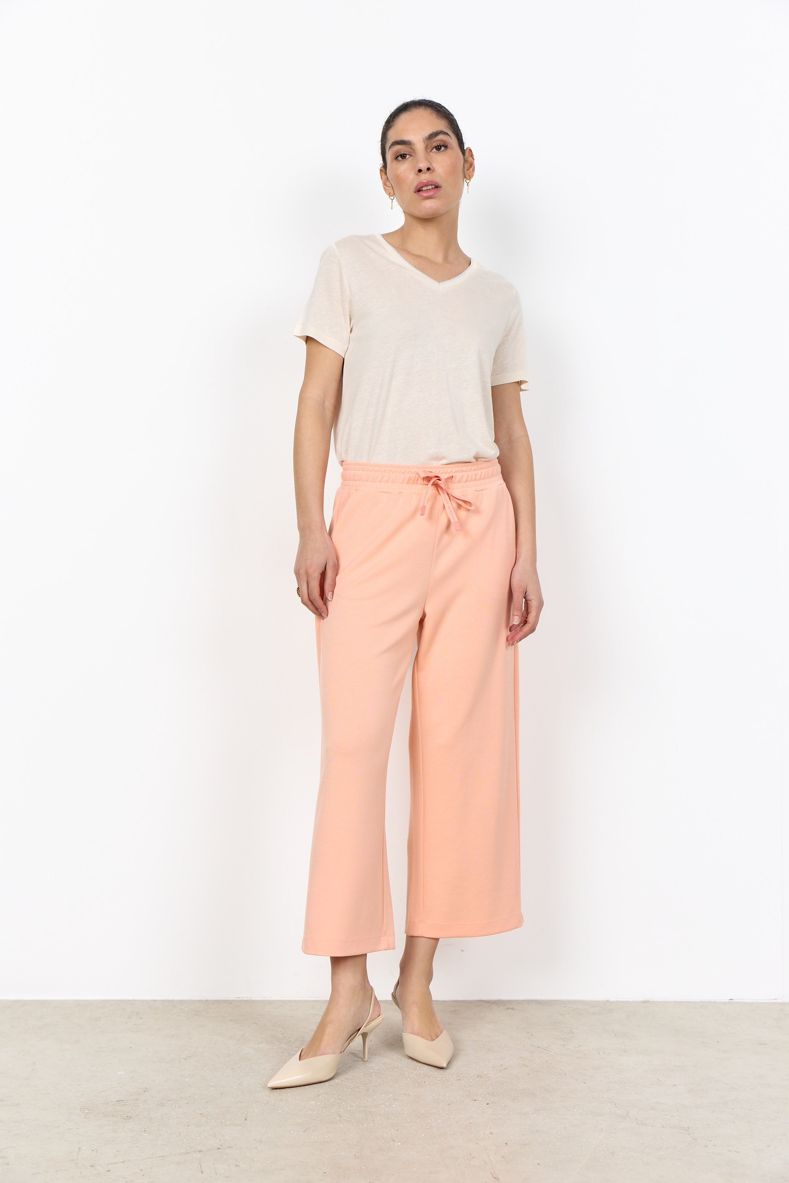 Linen Blend V-neck Top