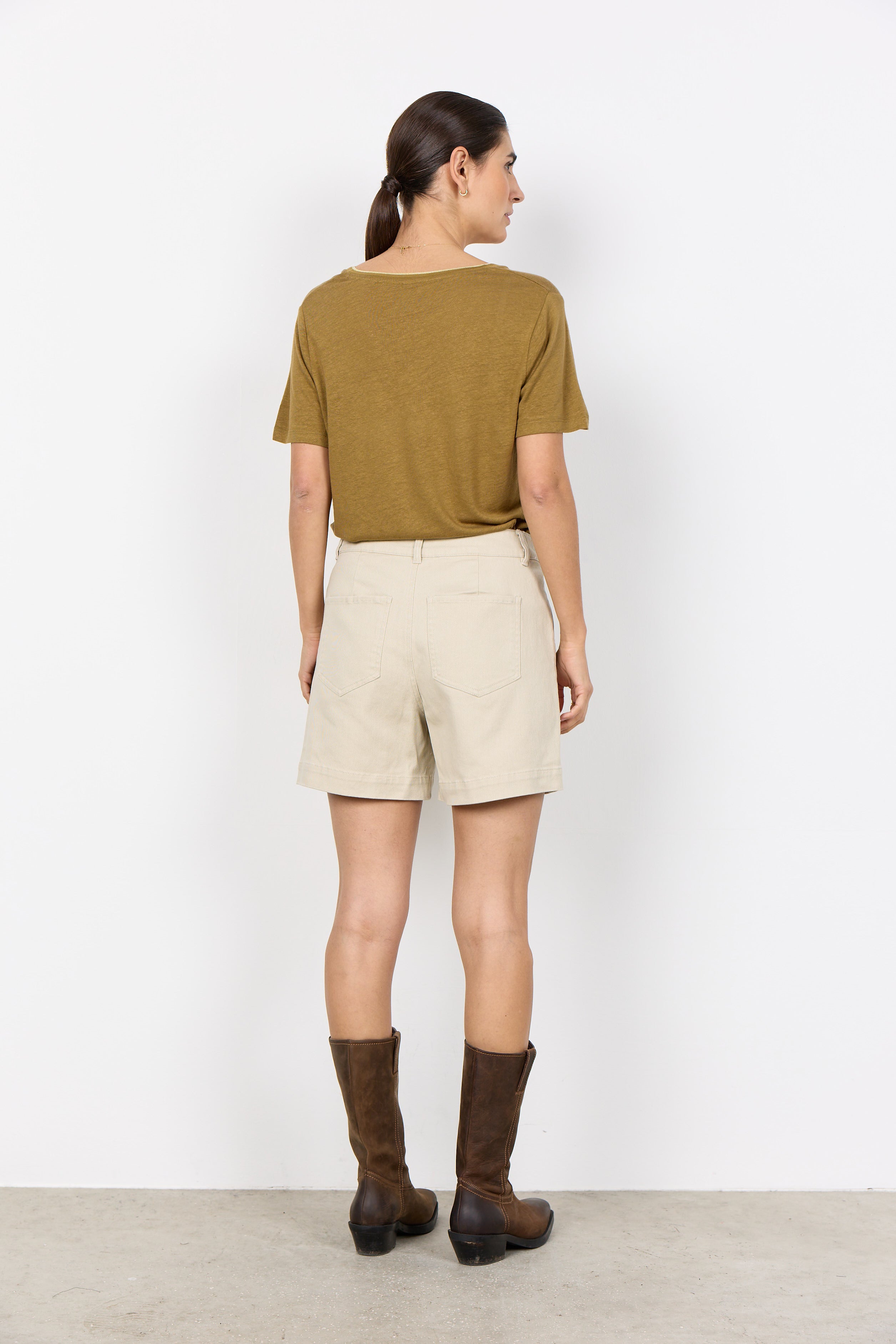 Linen Blend V-neck Top