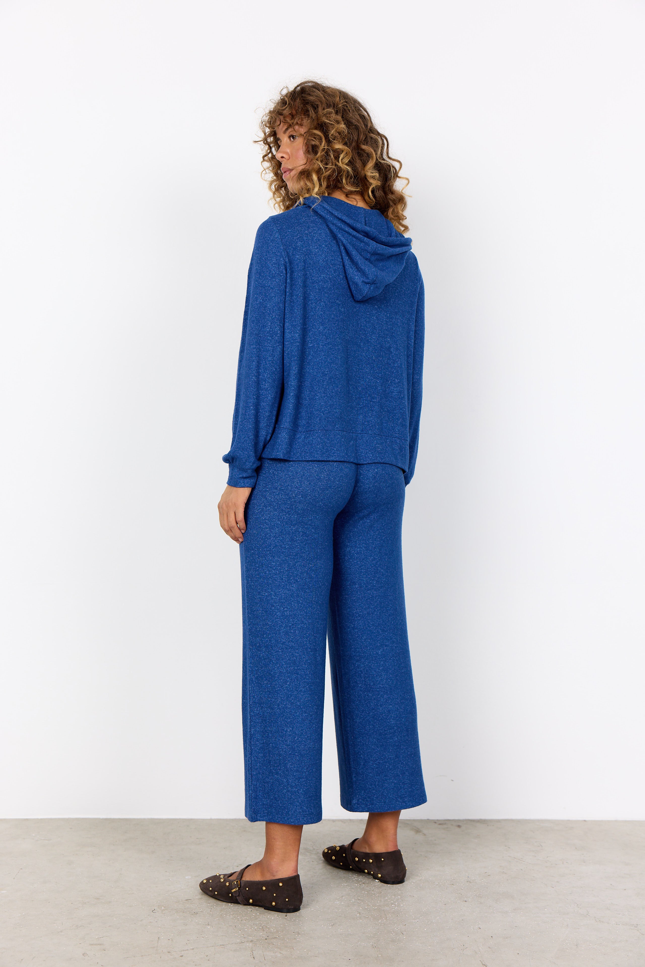 Melange Knit Hooded Top