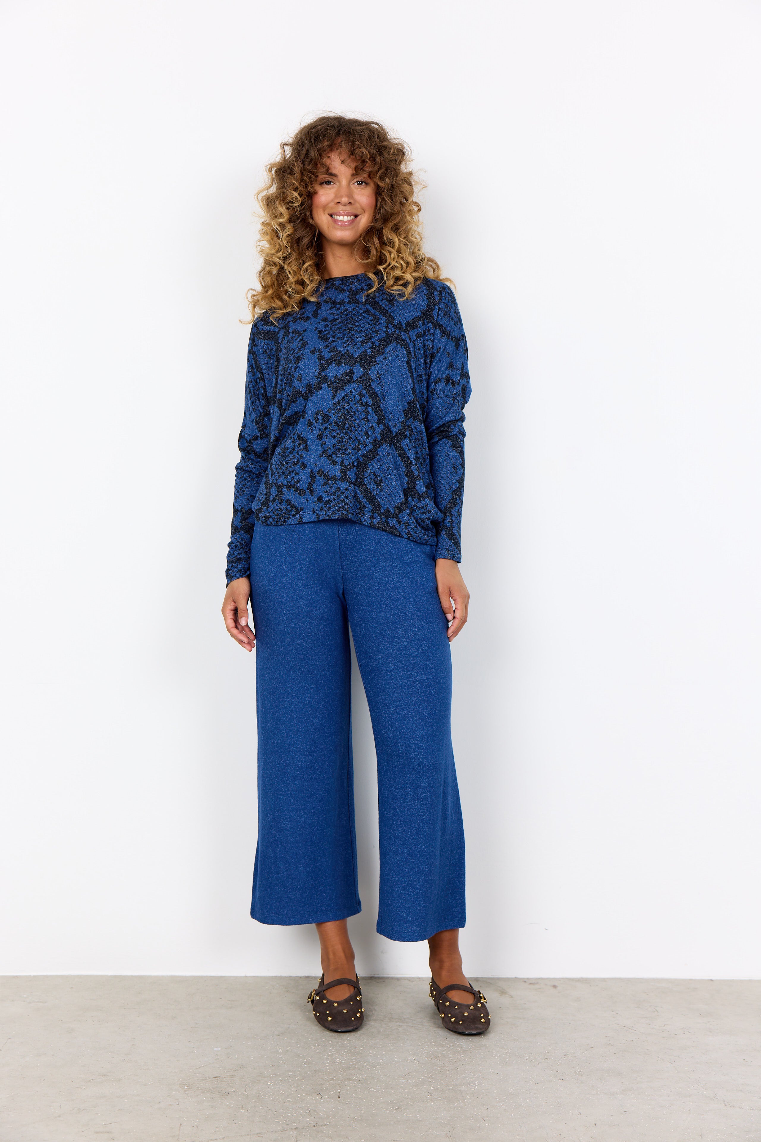 Snake Print Scoop Neck Top