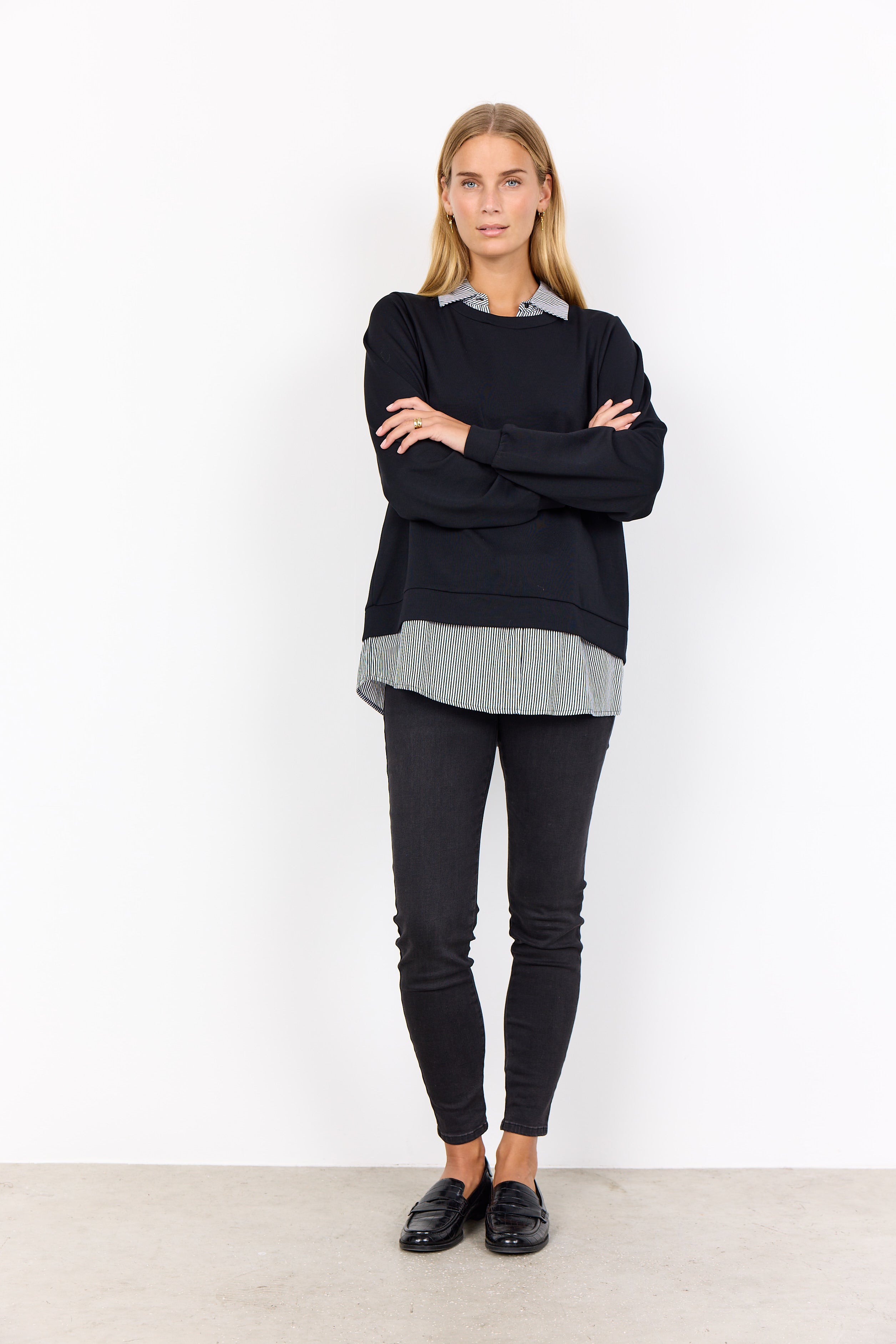 Faux Stripe Shirt Top