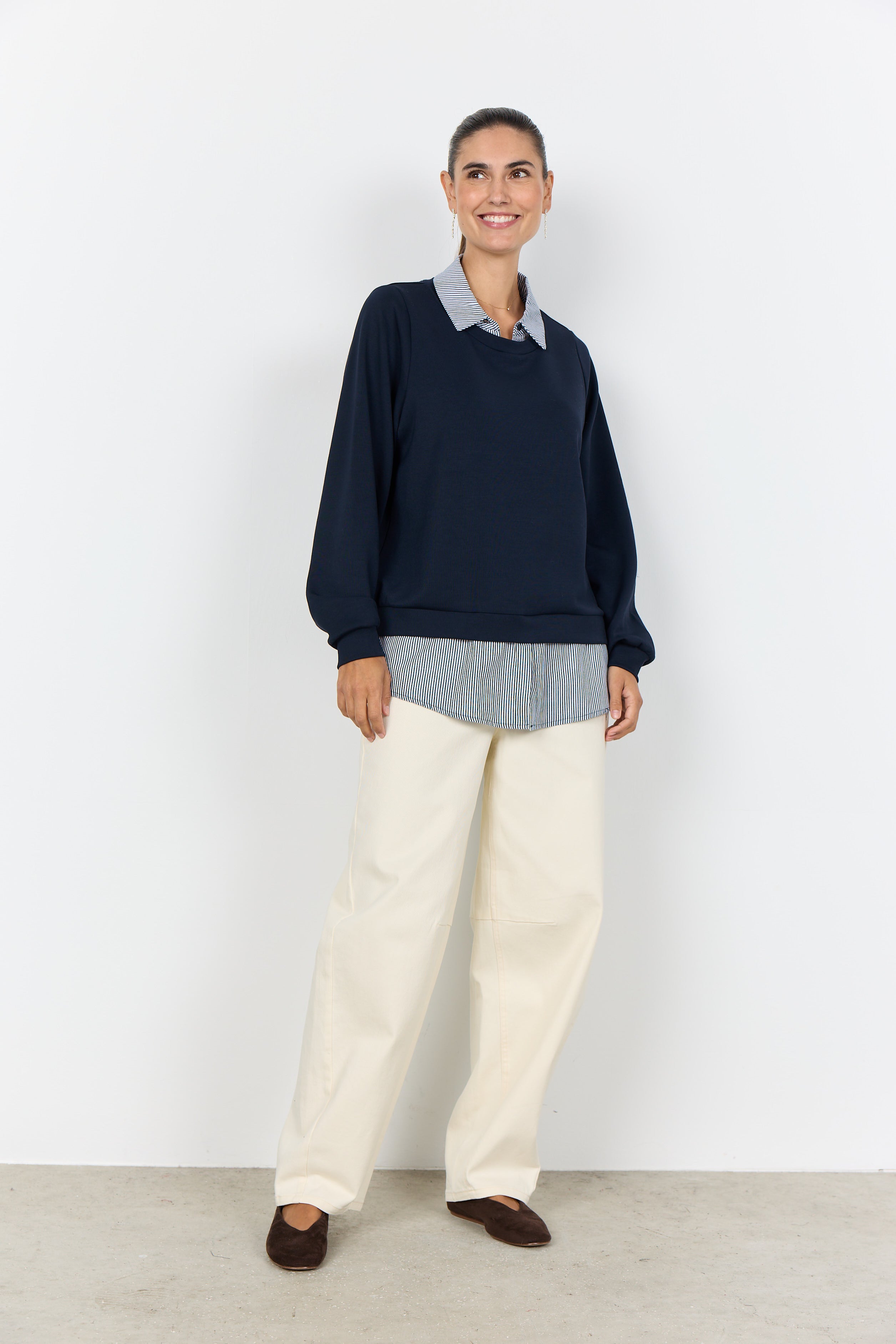 Faux Stripe Shirt Top