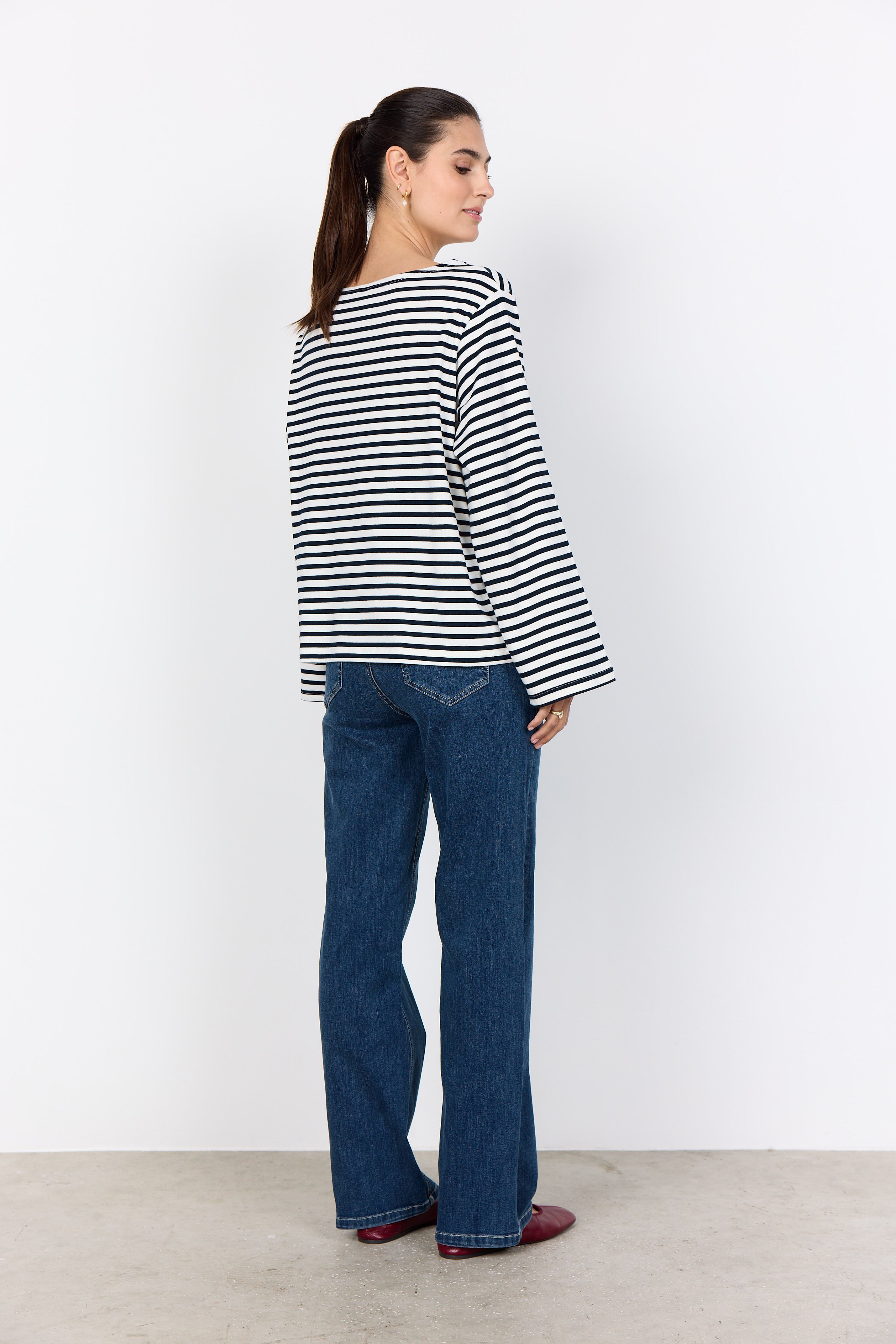 Stripe Boat Neck Top