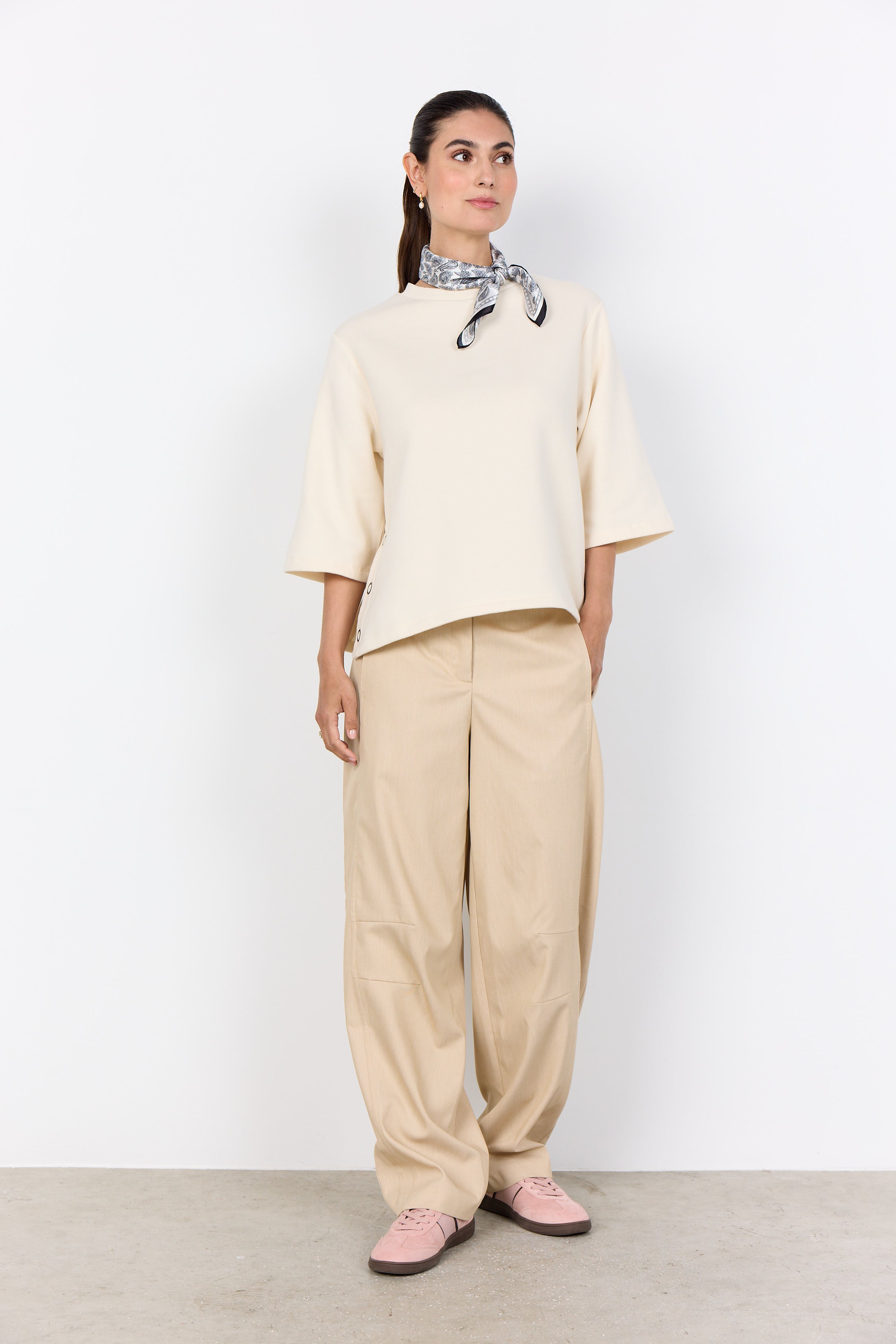 Crew Neck Fleece Top