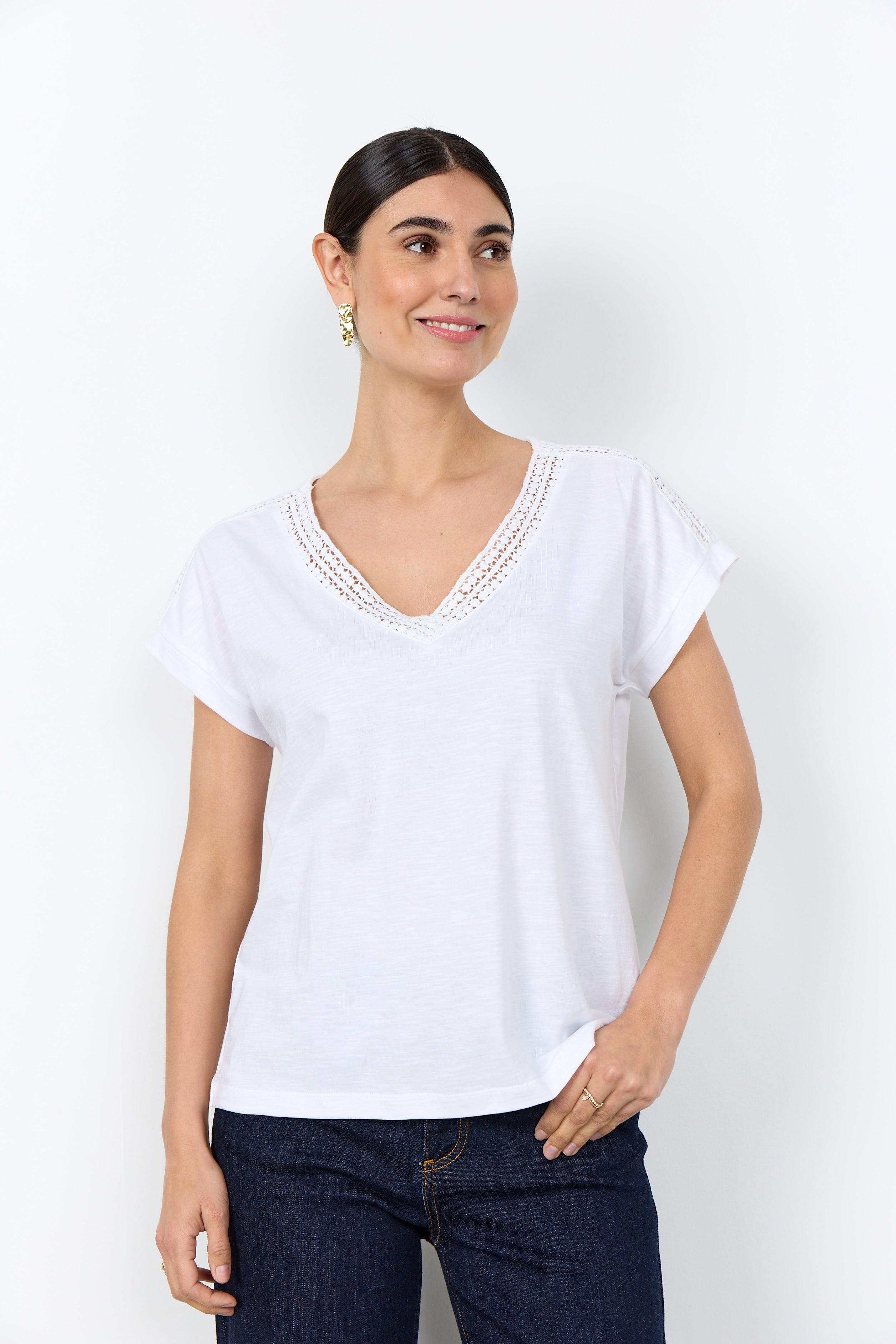 Lace Trim Cotton Top