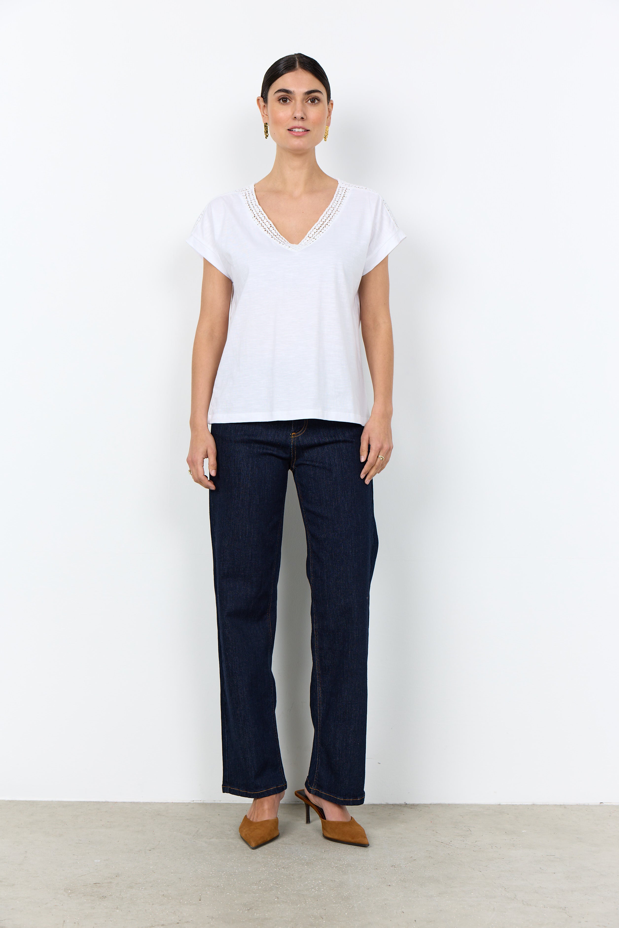 Lace Trim Cotton Top
