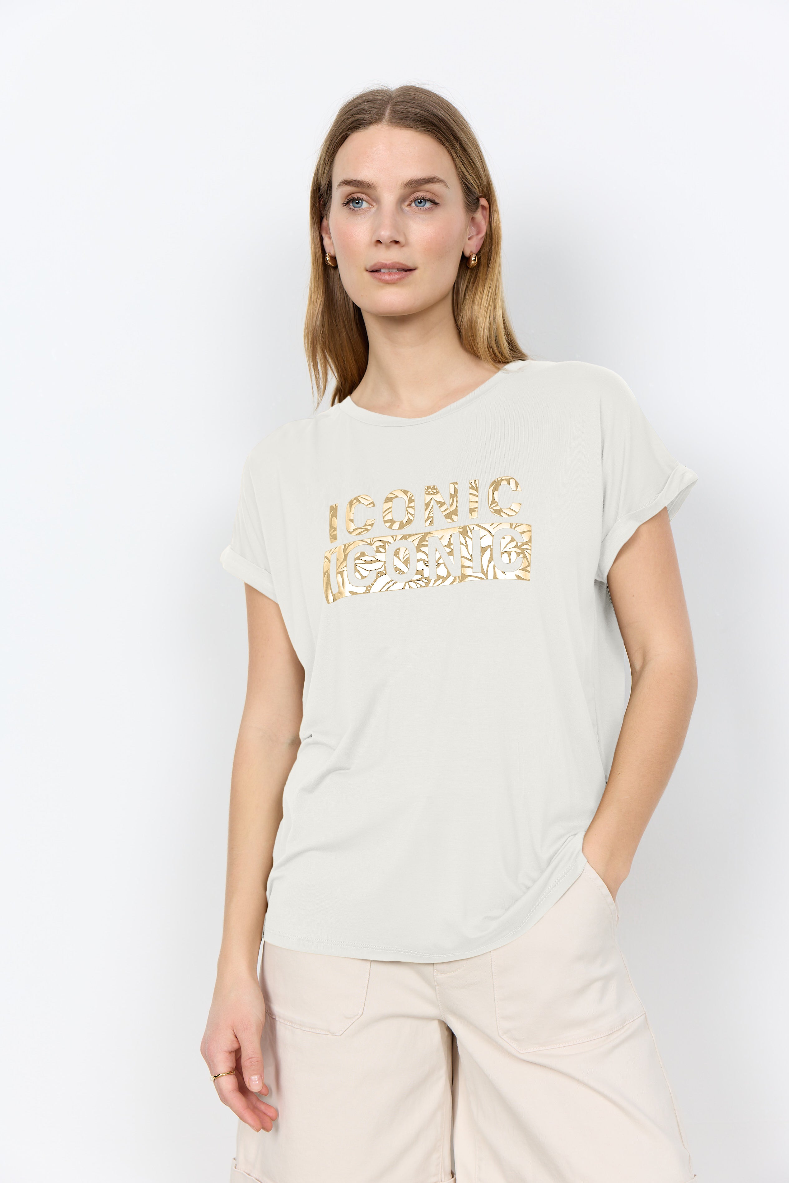 "ICONIC" Foil Print T-shirt