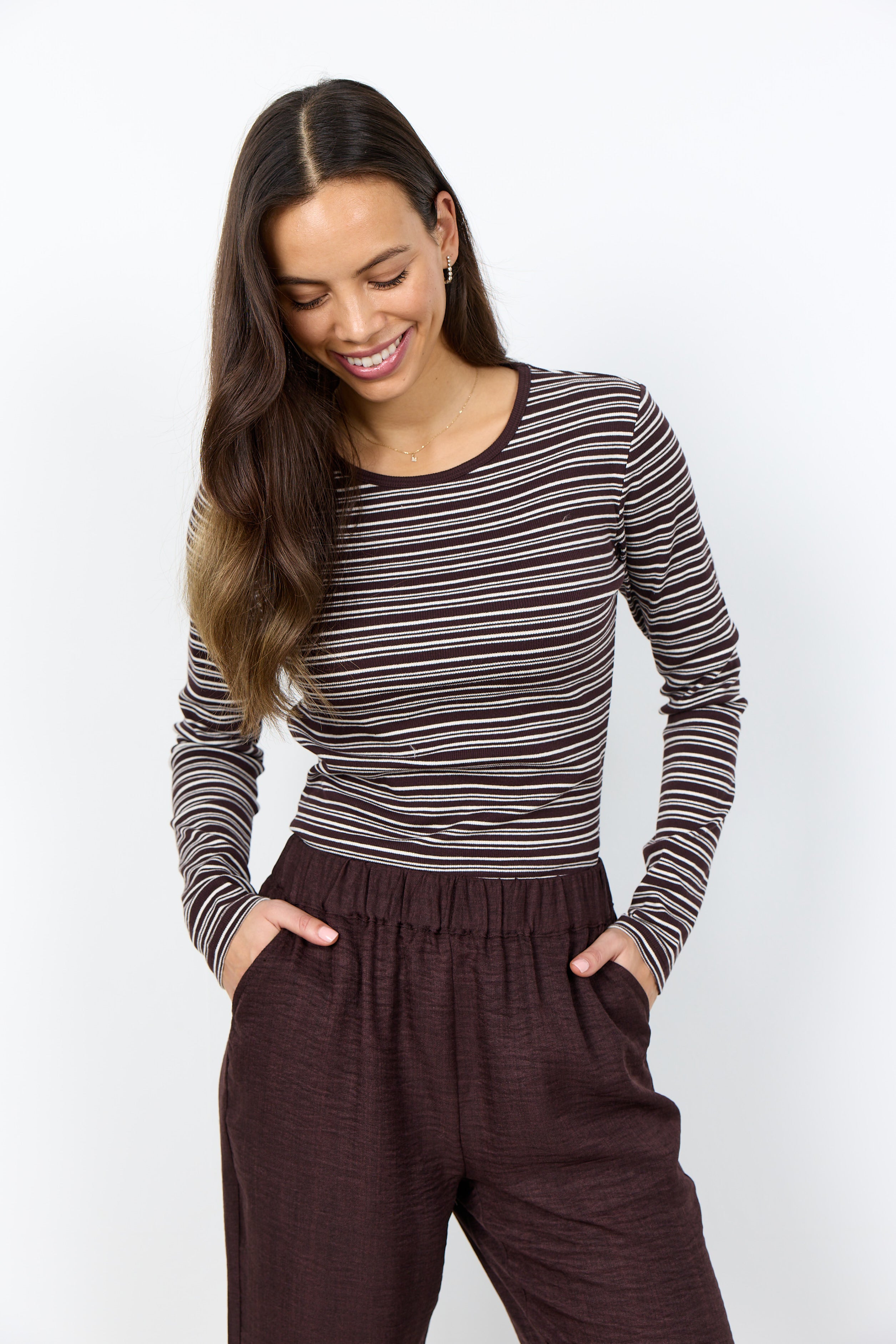 Stripe Cotton Rib Jersey Top