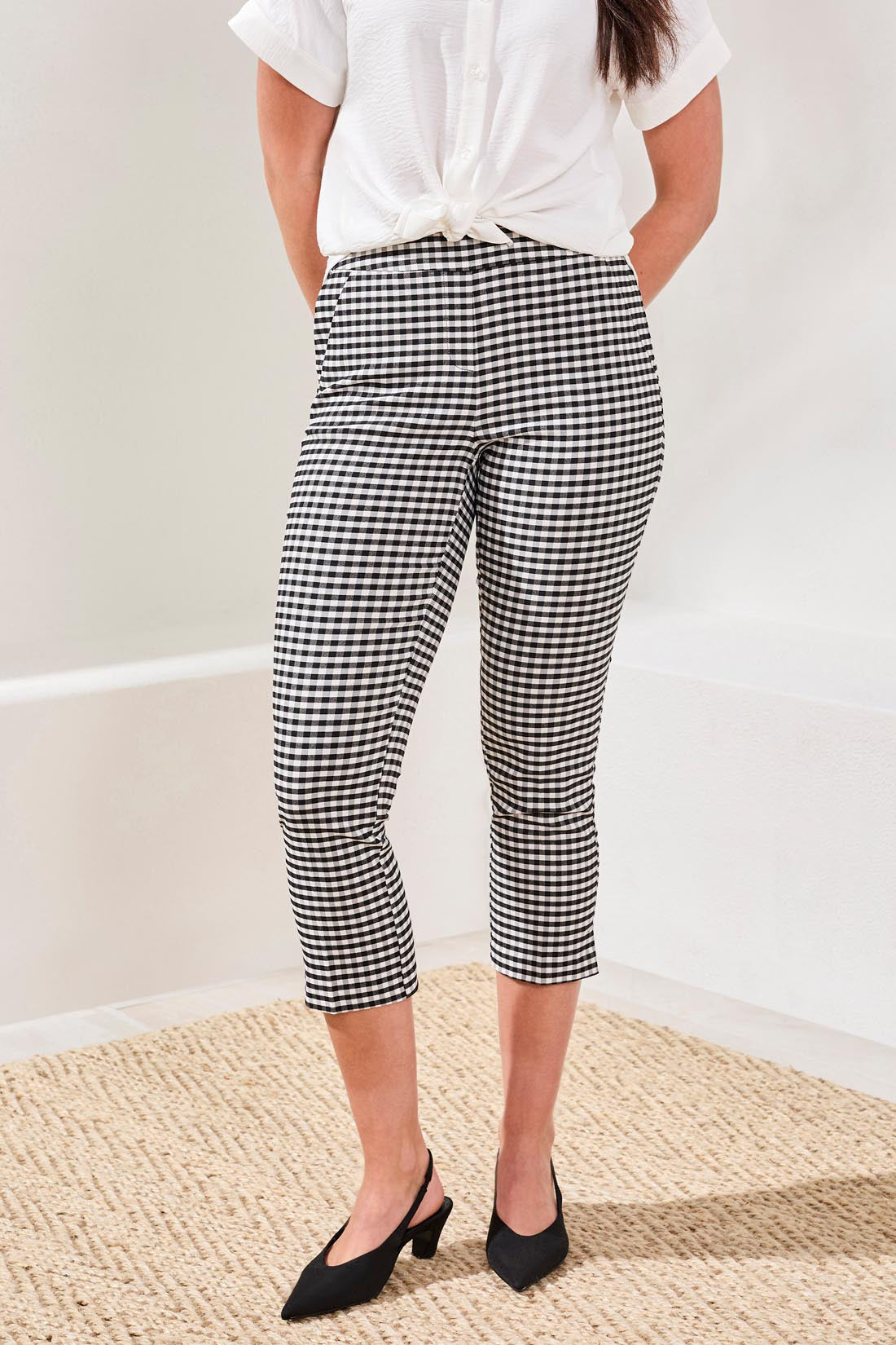Check Print Slim Capri