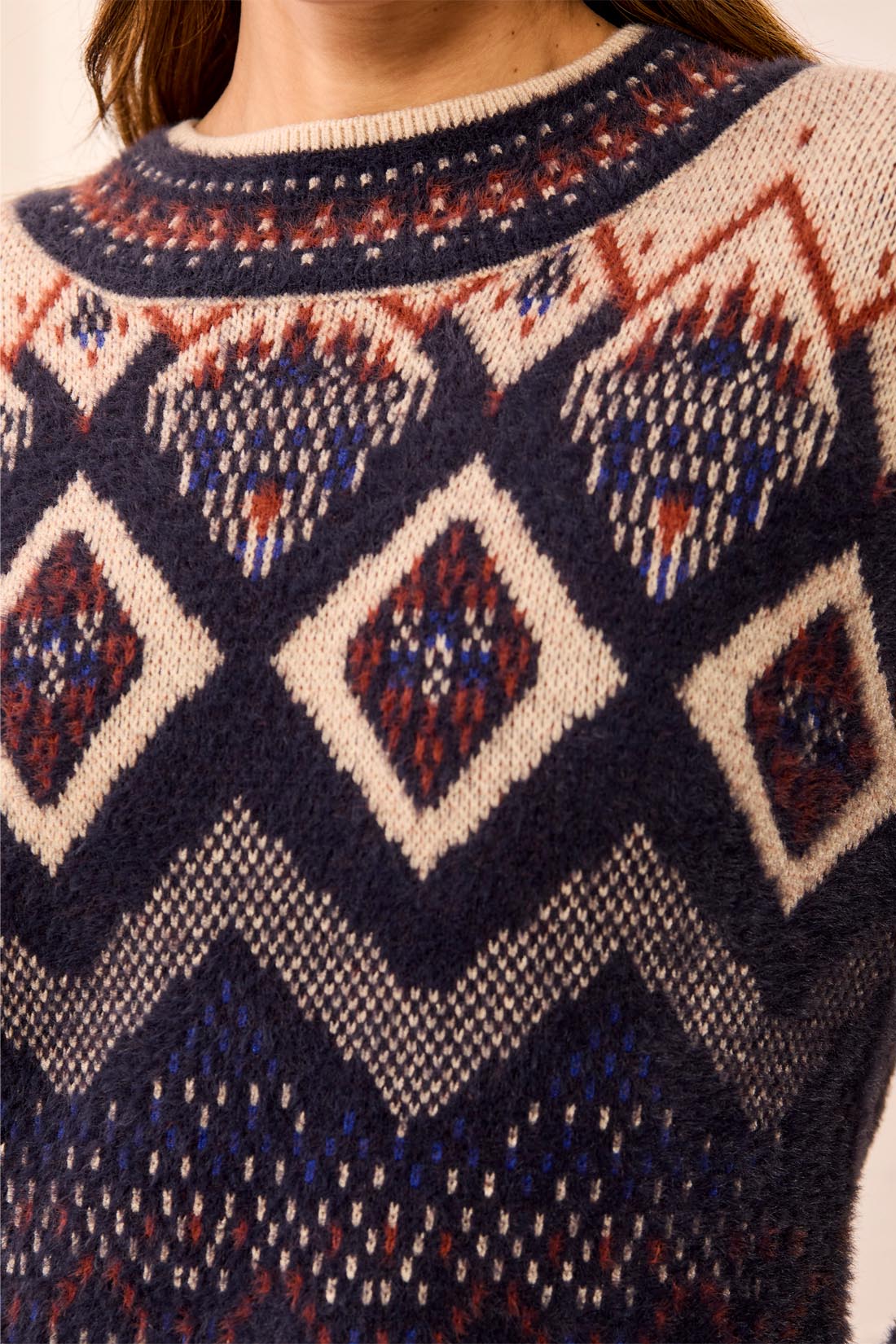 Geometric Crew Neck Sweater