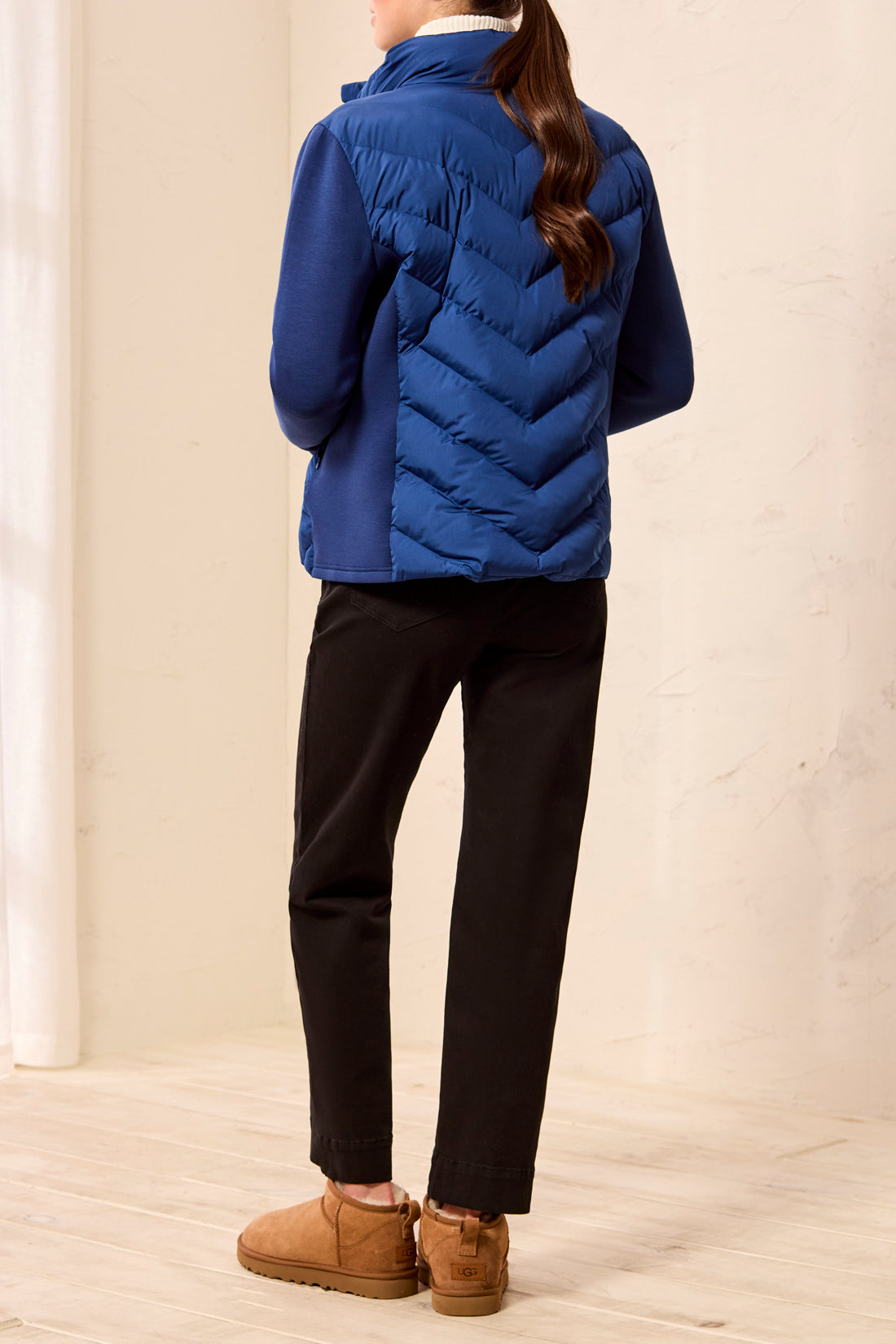 Puff and Scuba Knit Zip Front Jacket