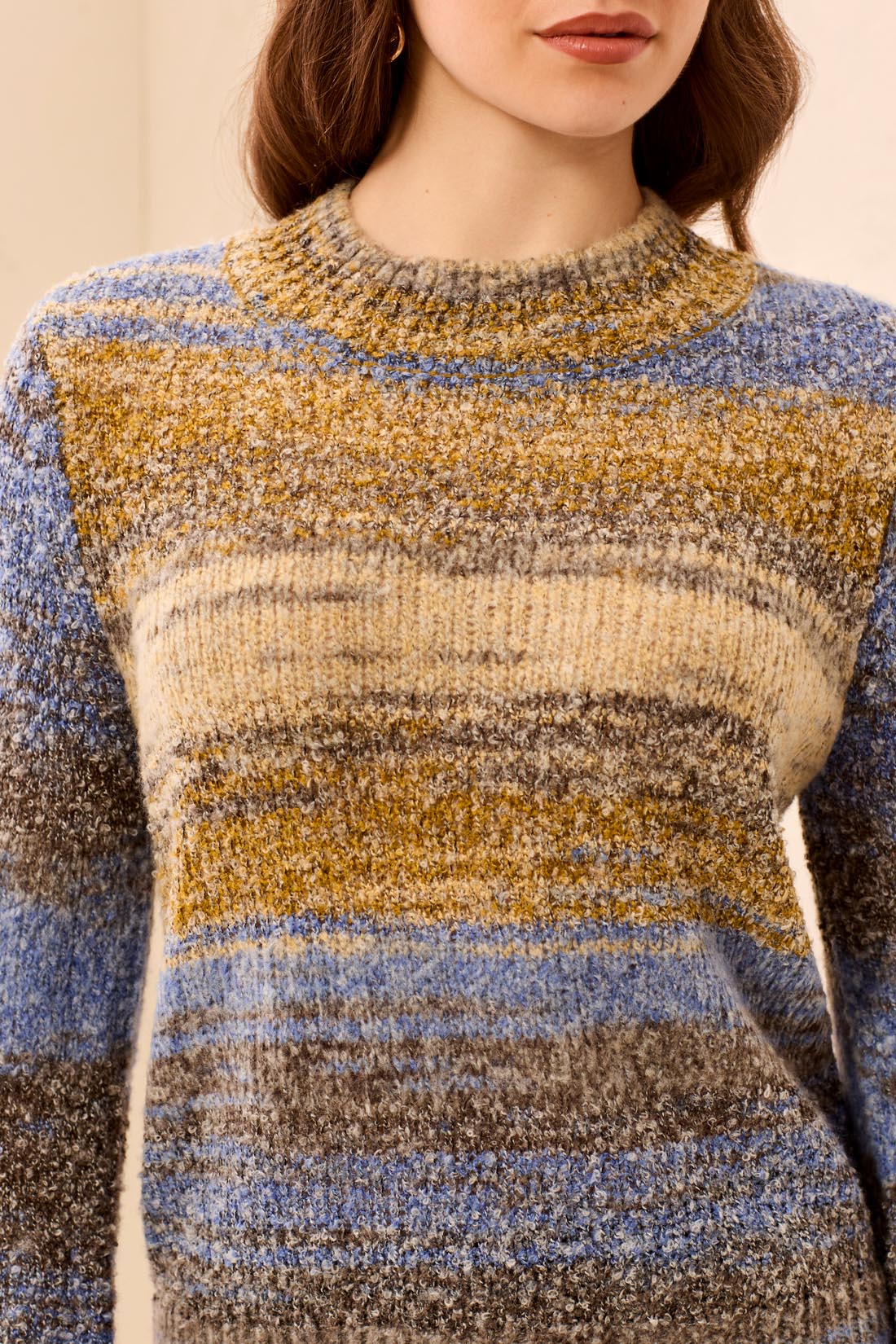 Stripe Ombre Boucle Sweater