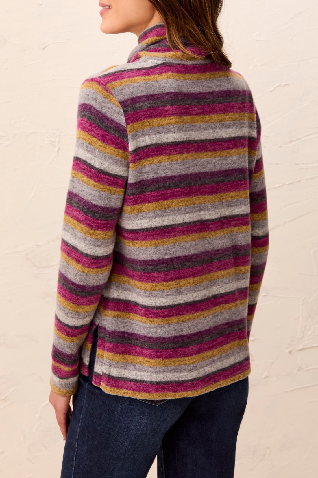 Stripe Cowl Neck Top
