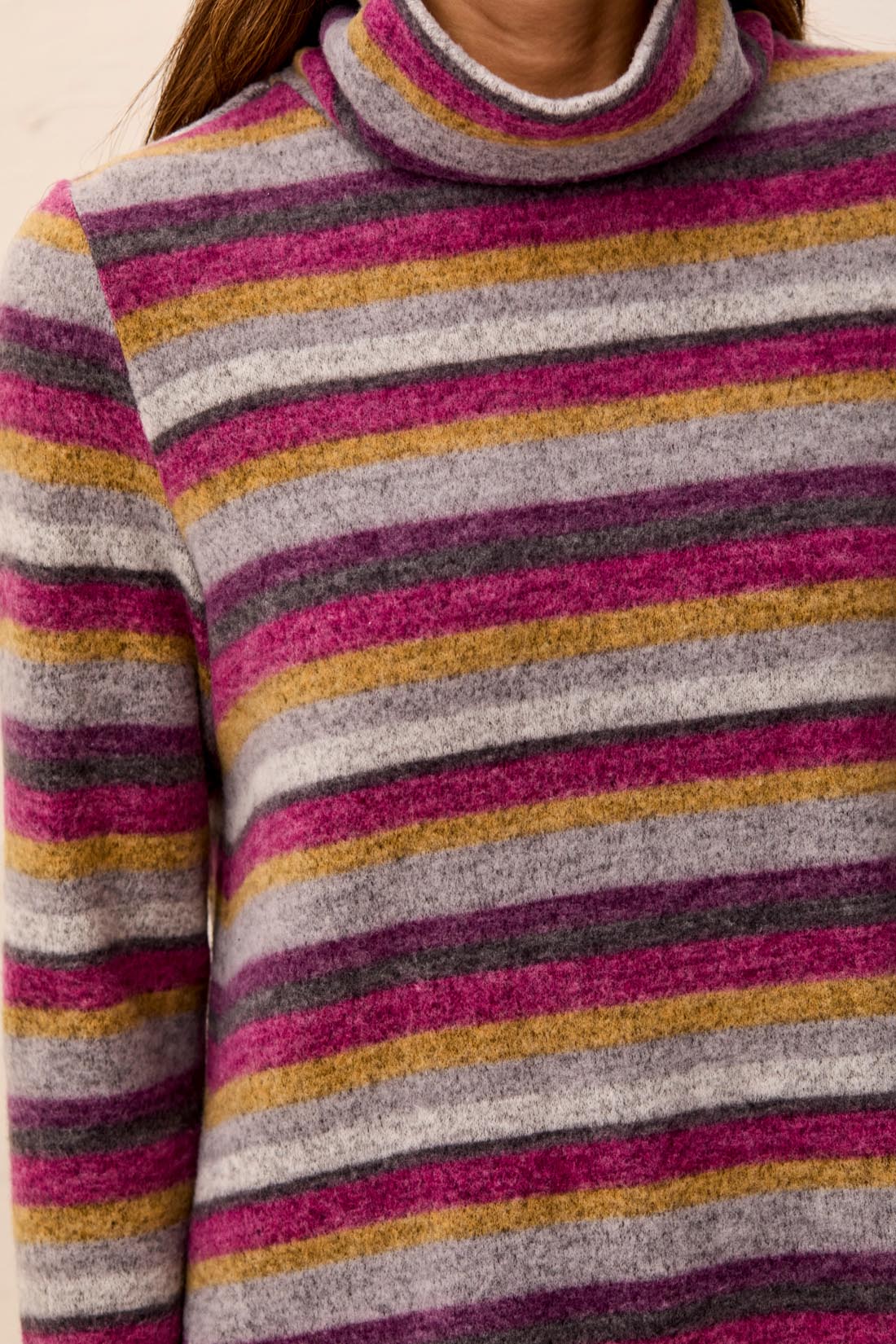 Stripe Cowl Neck Top