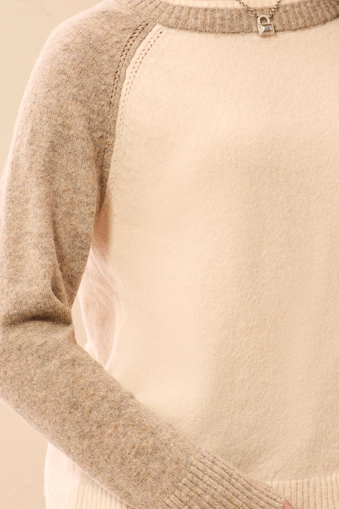 Color Block Crew Neck Sweater