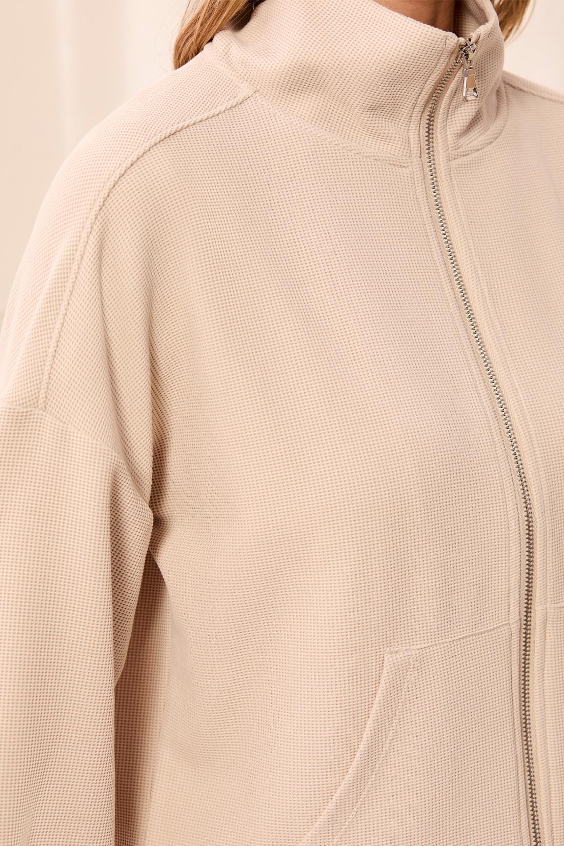 Waffle Weave Zip Jacket