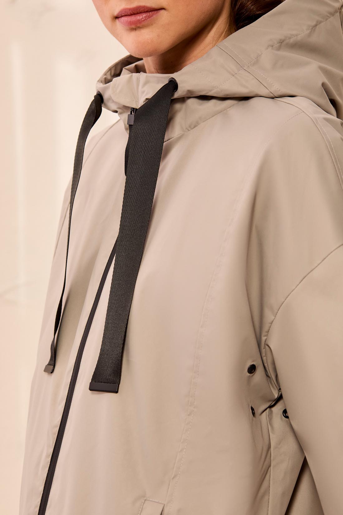 Zip Front Hooded Rain Jacket