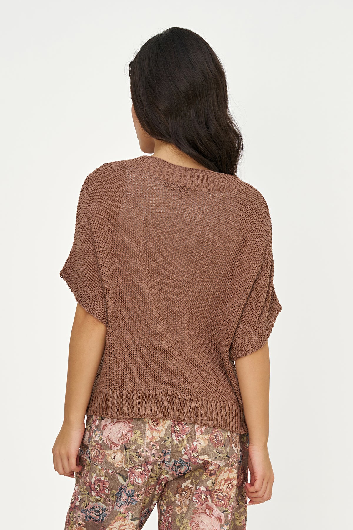 Moss Stitch Crew Neck Sweater