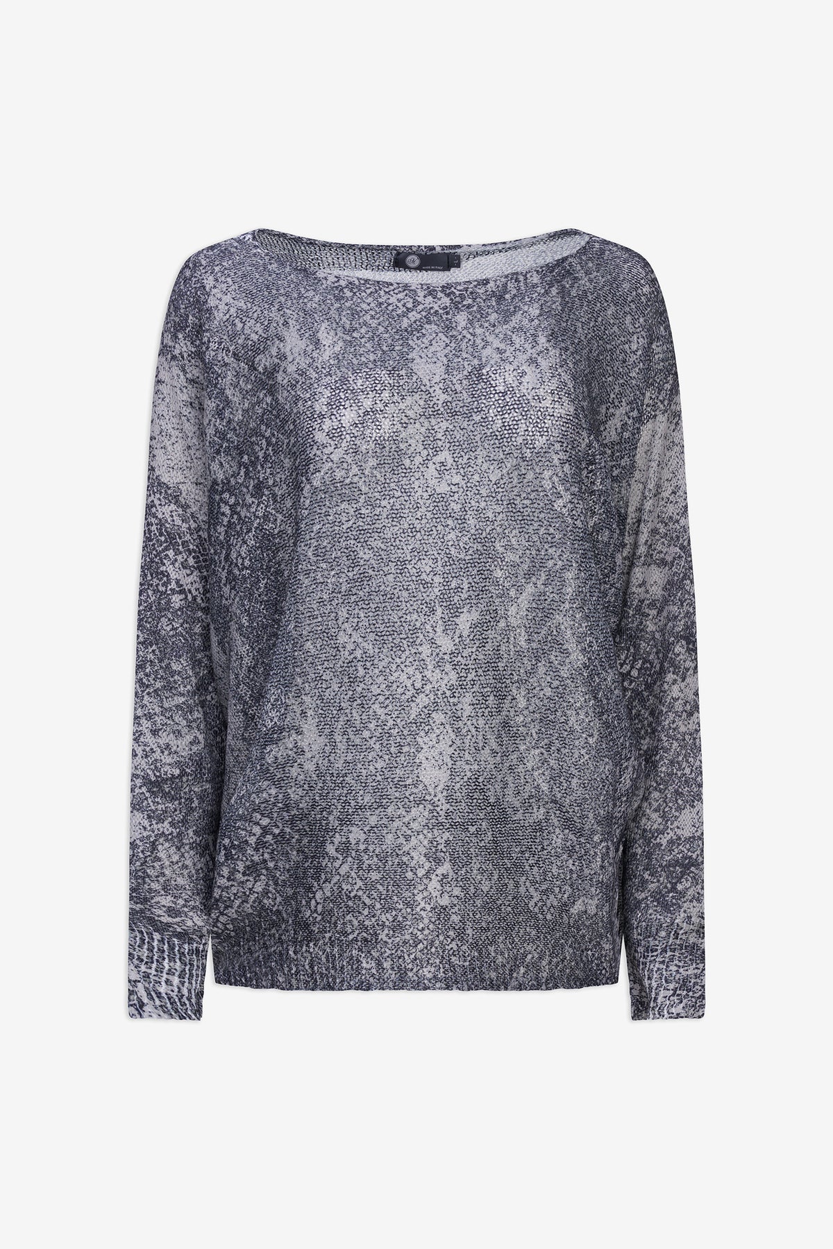 Snake Print Cotton Blend Sweater