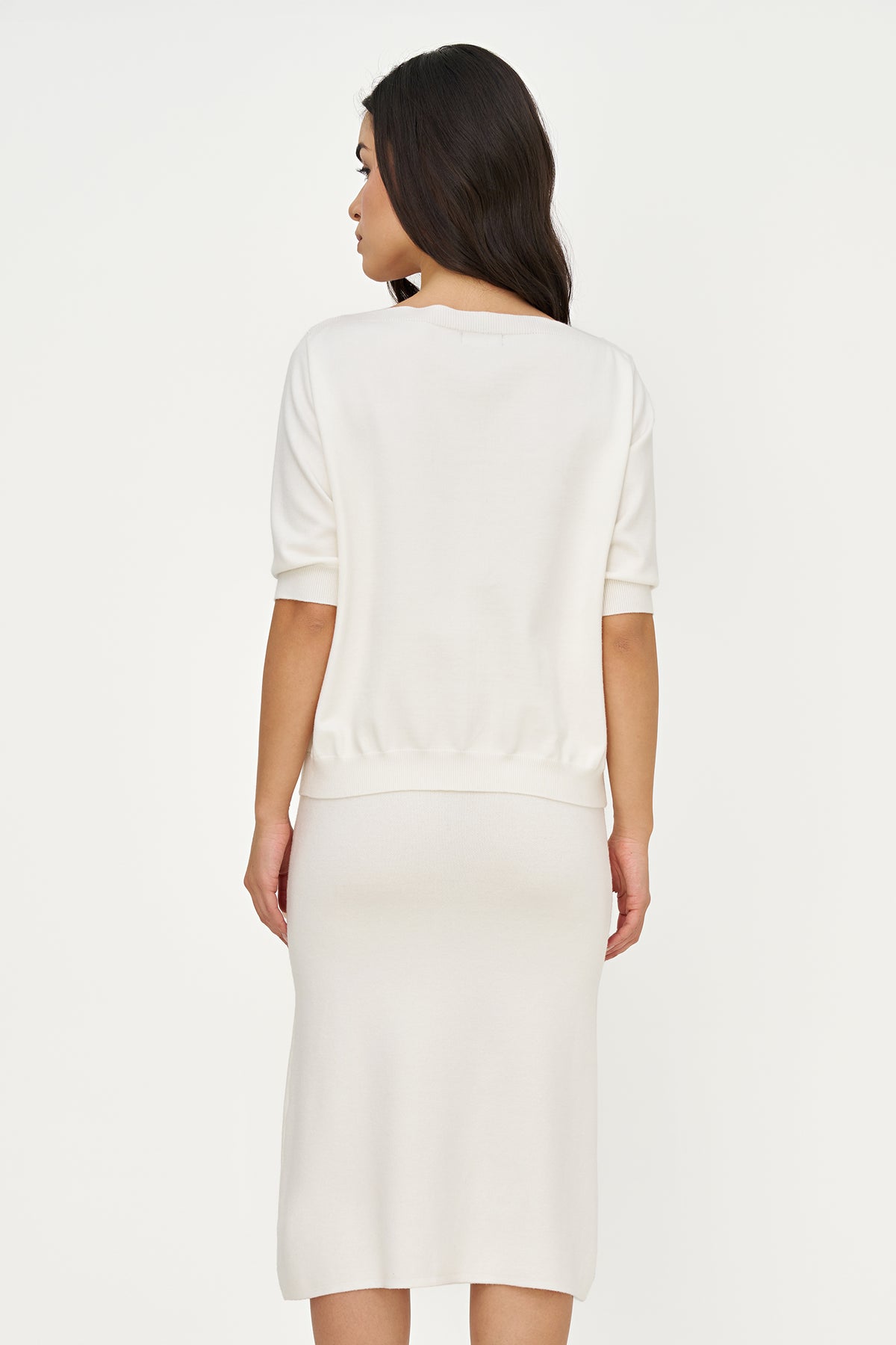 Boat Neck Pearl Trim Sweater