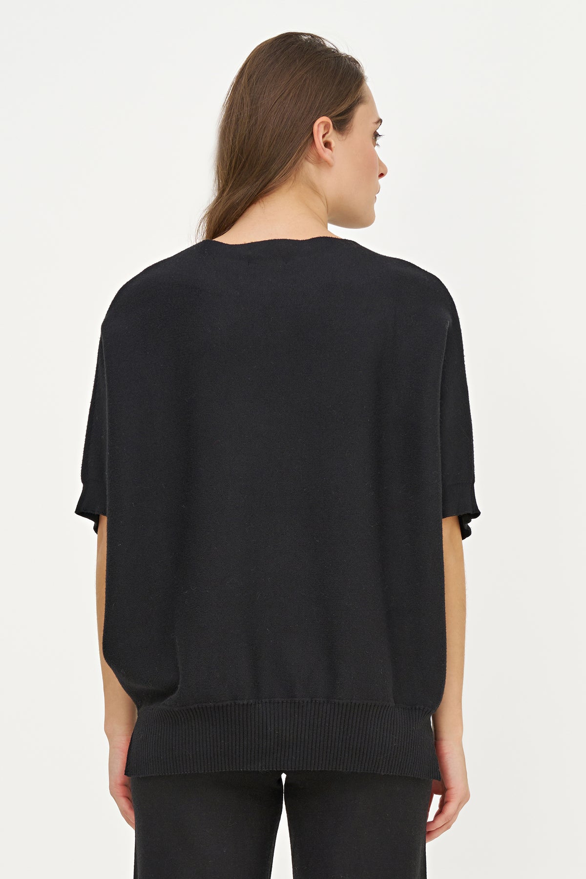Funnel Neck Short Sleeve Sweater