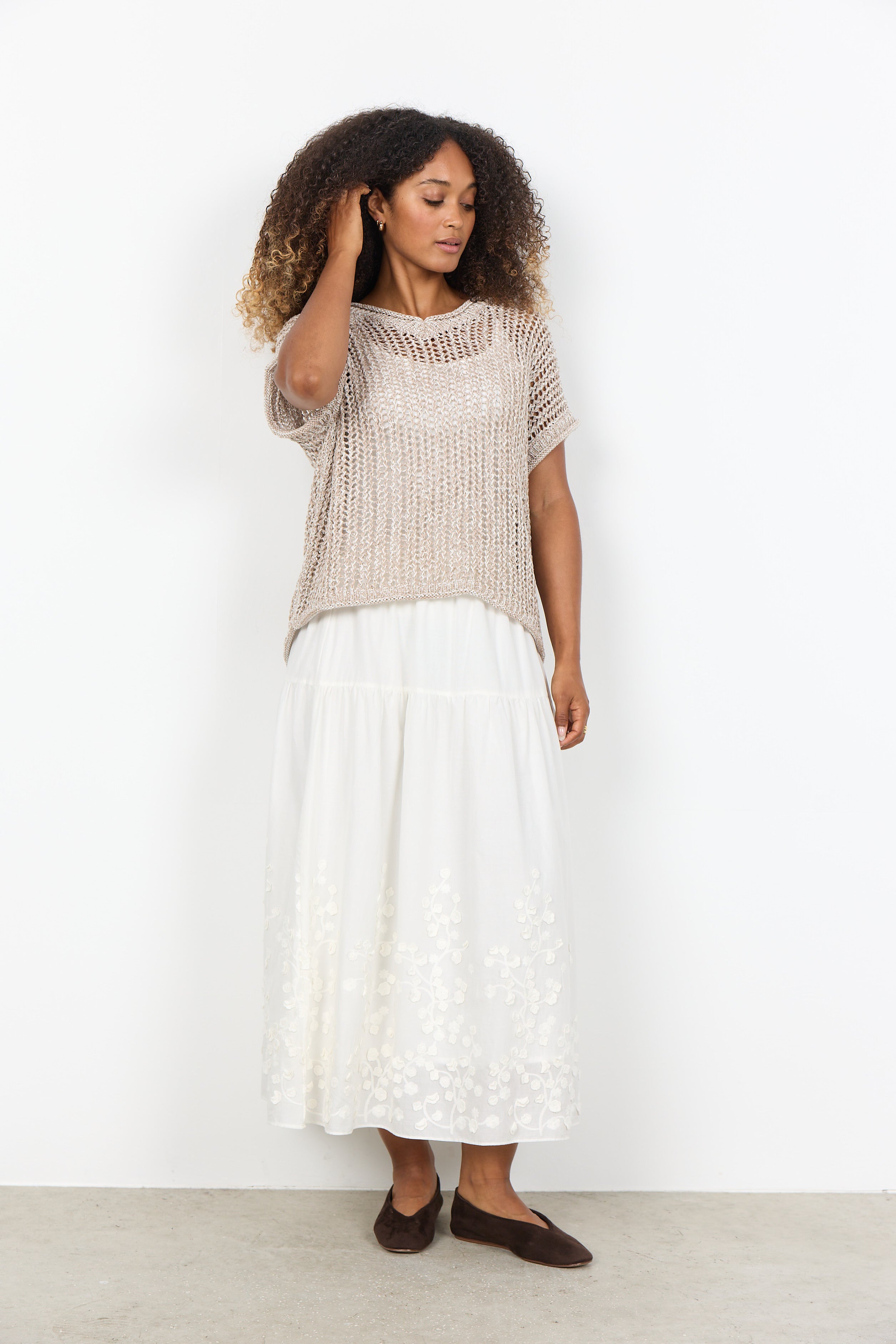 2-Tone Tape Yarn Pullover
