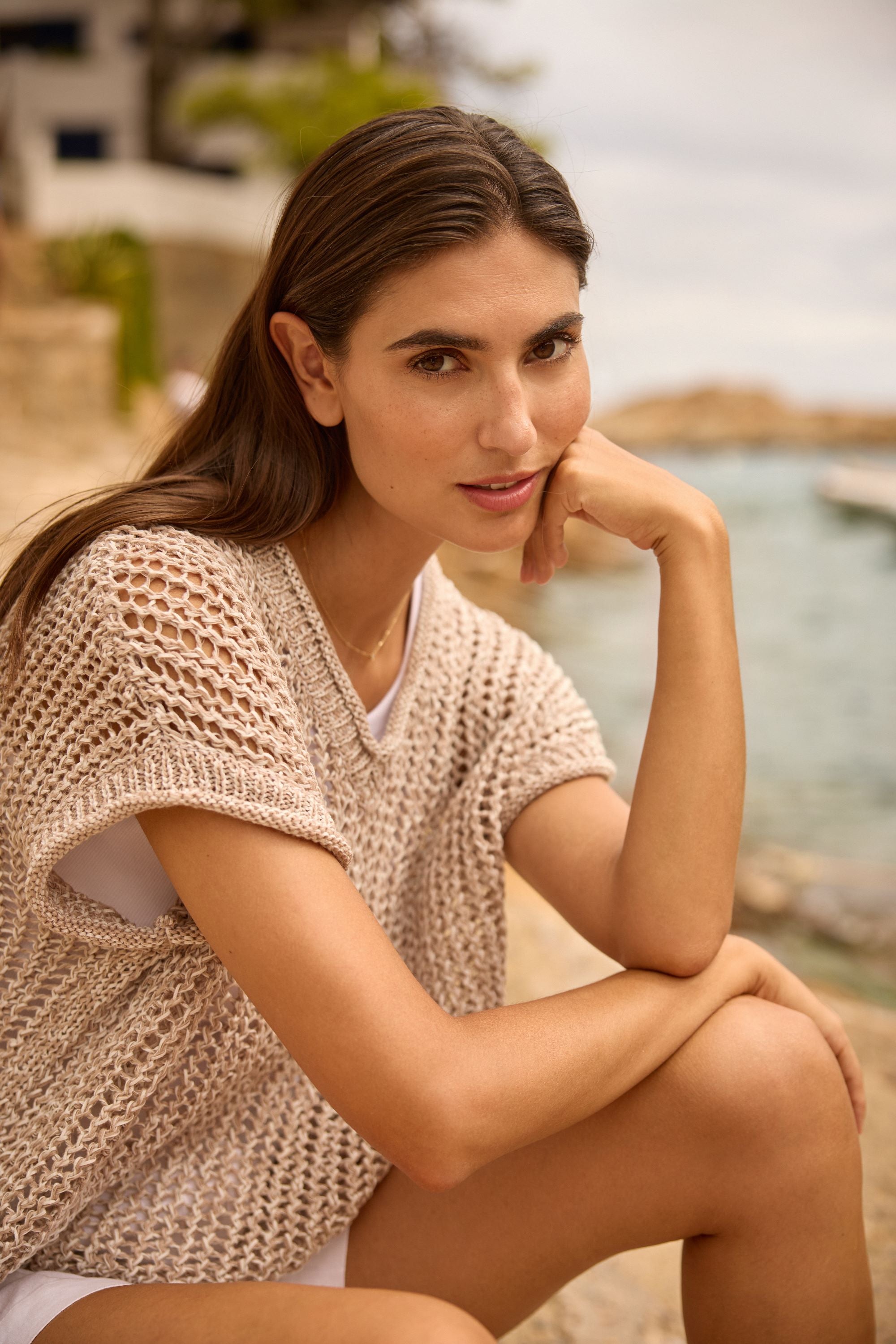 2-Tone Tape Yarn Pullover