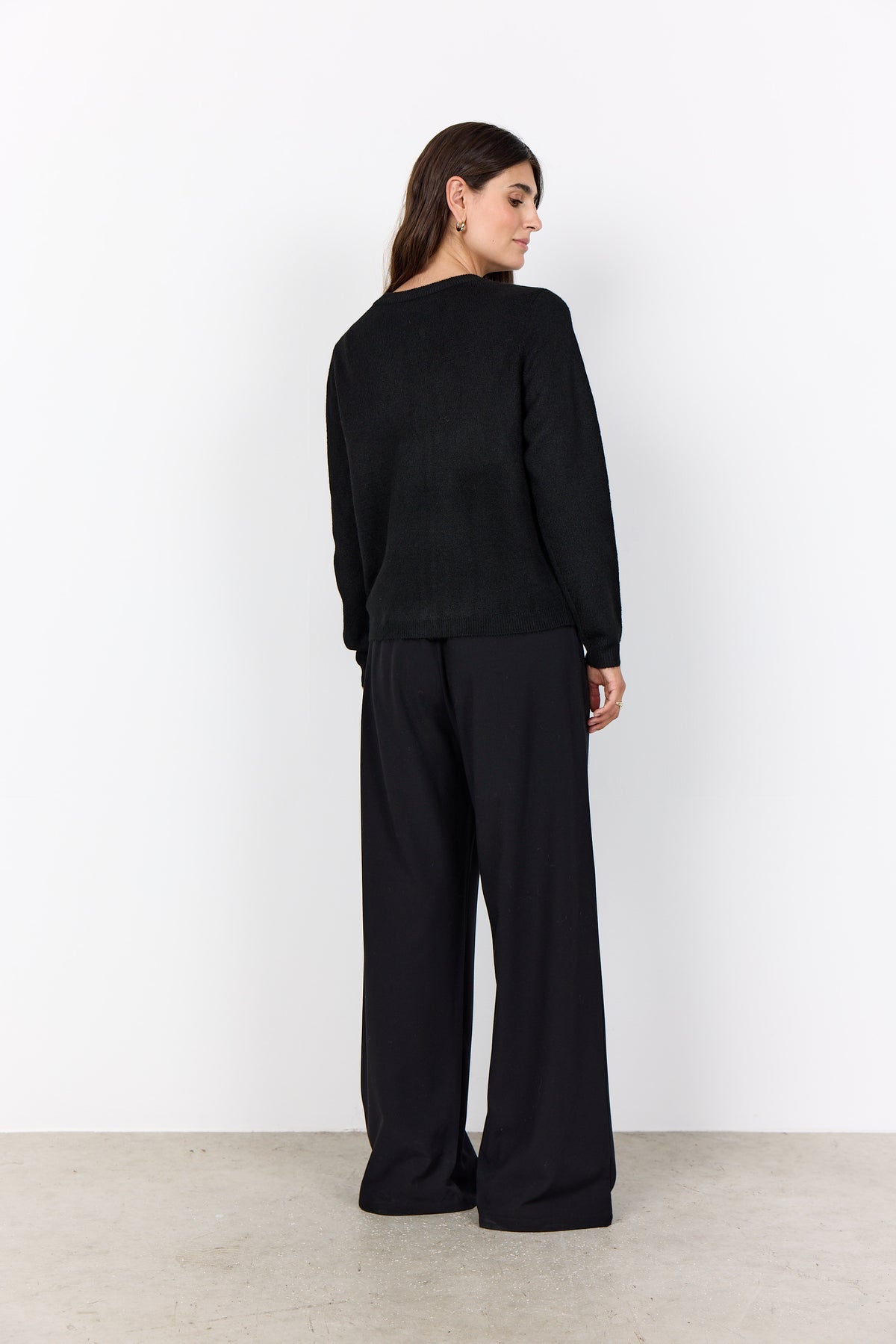 Crew Neck Button Front Cardigan