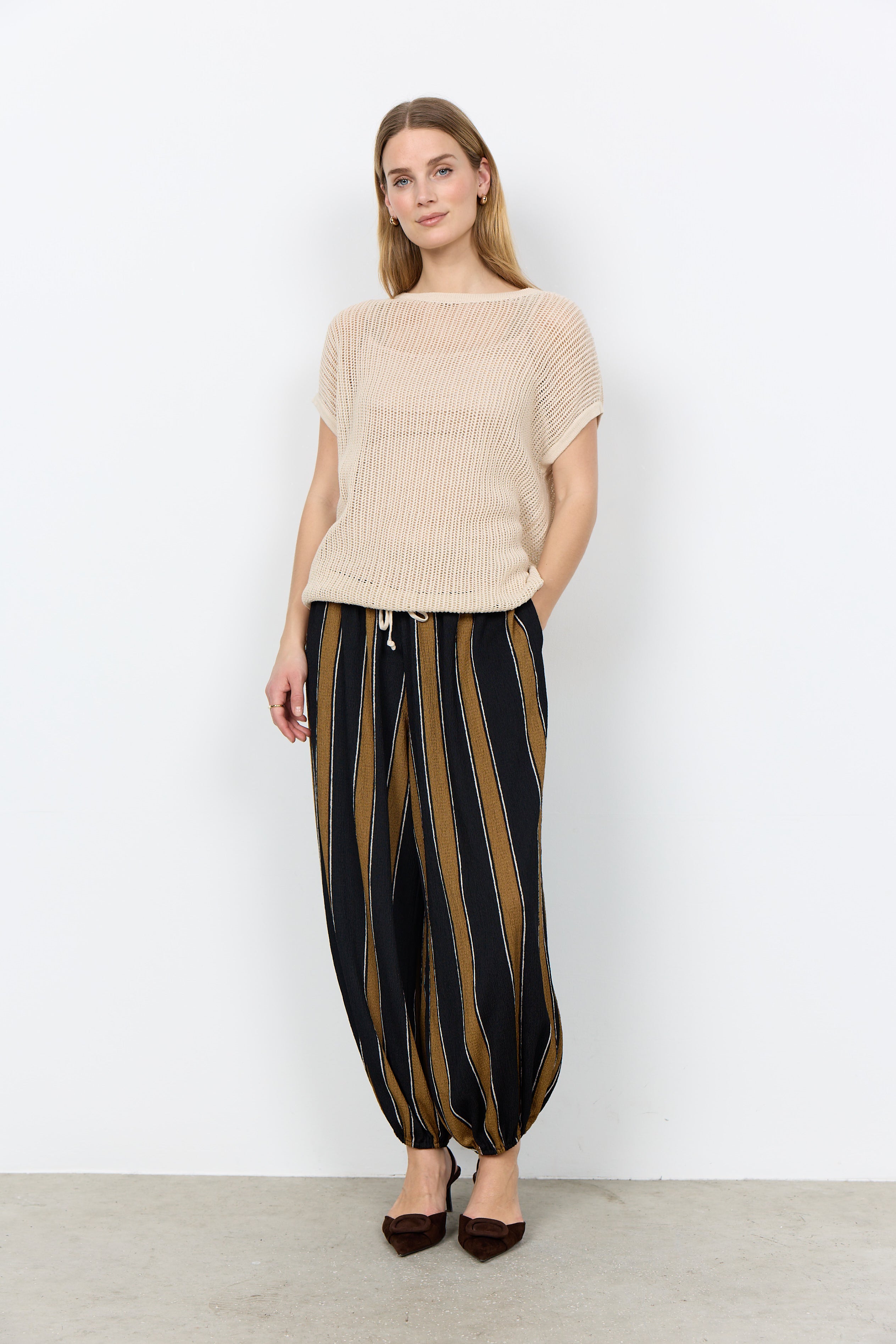 Crochet Cotton & Linen Drawstring Top