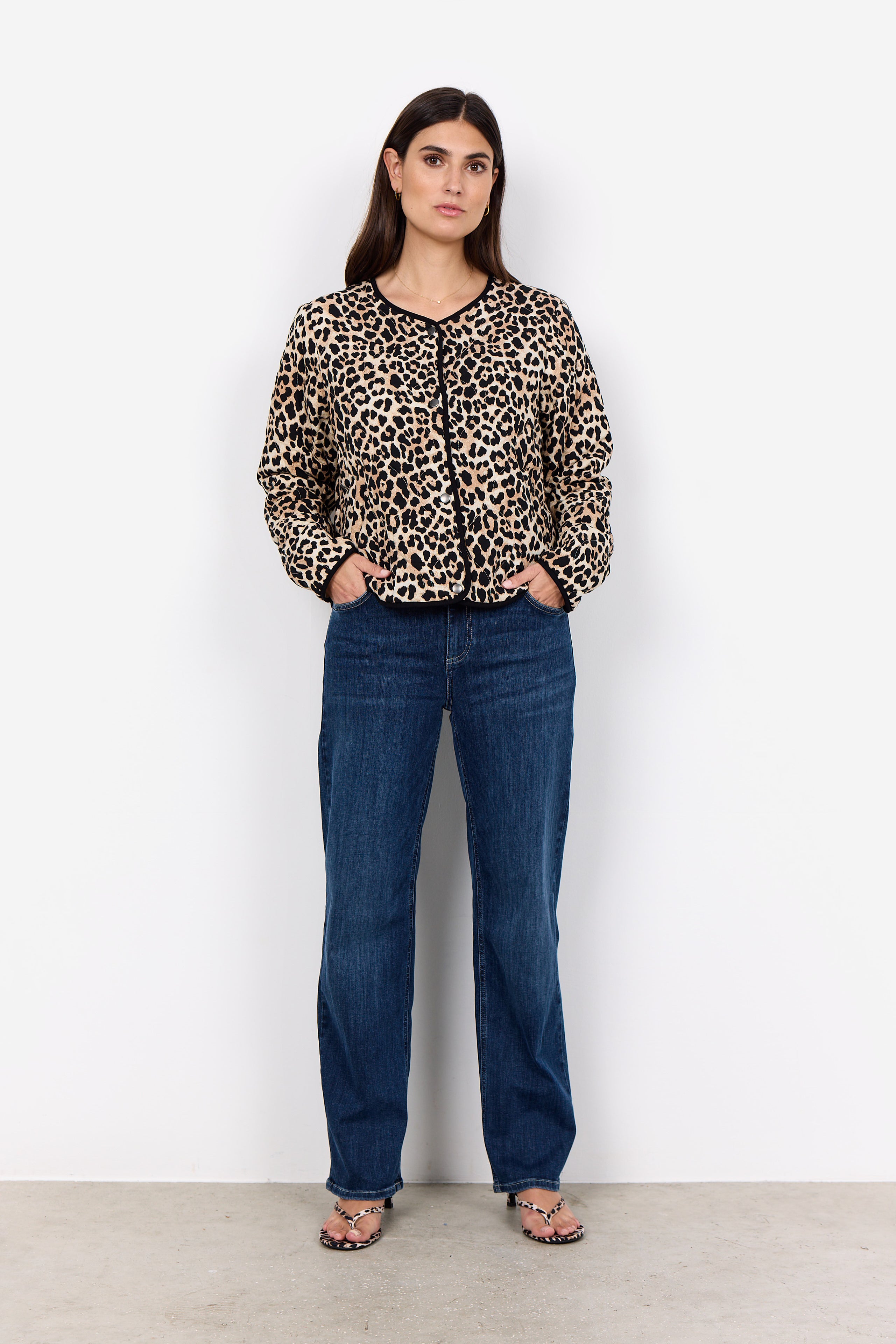 Leopard Print Quilted Jacket