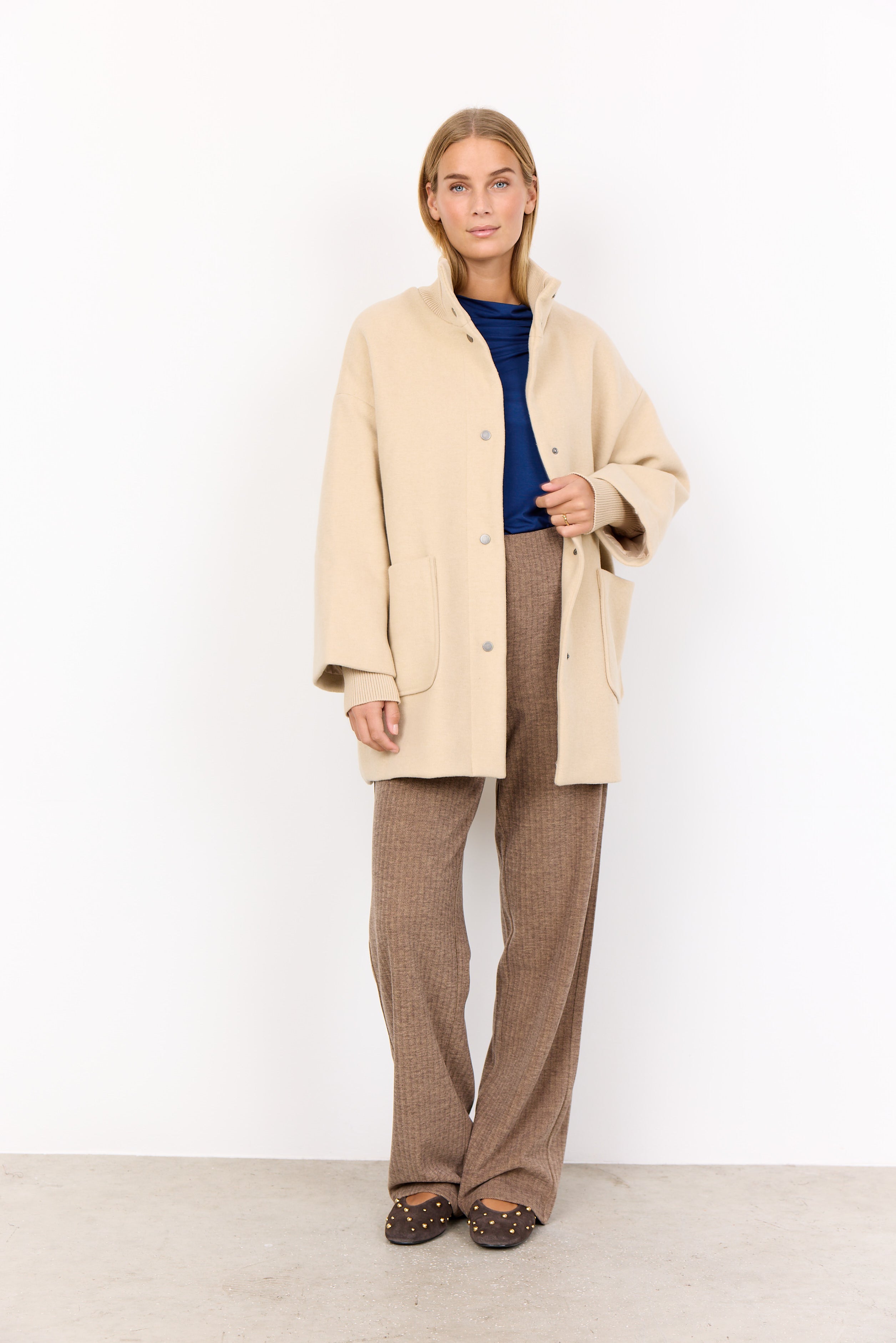 Wool Blend Brushed Coat
