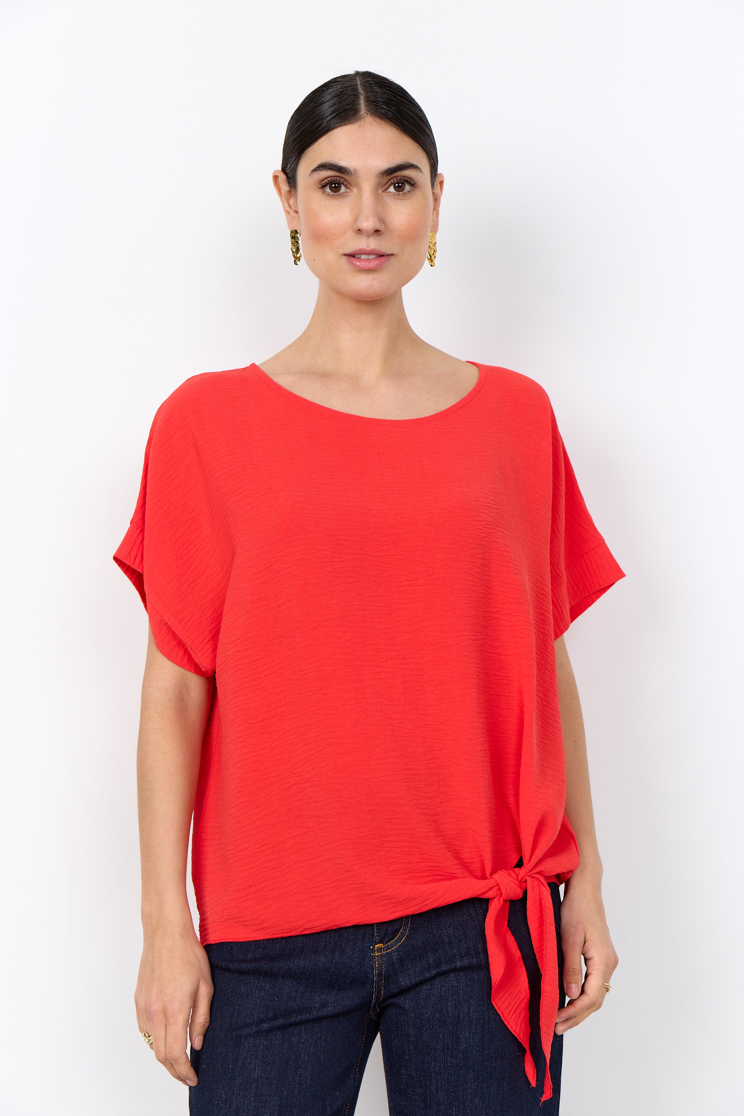 Tie Front Short Sleeve Top