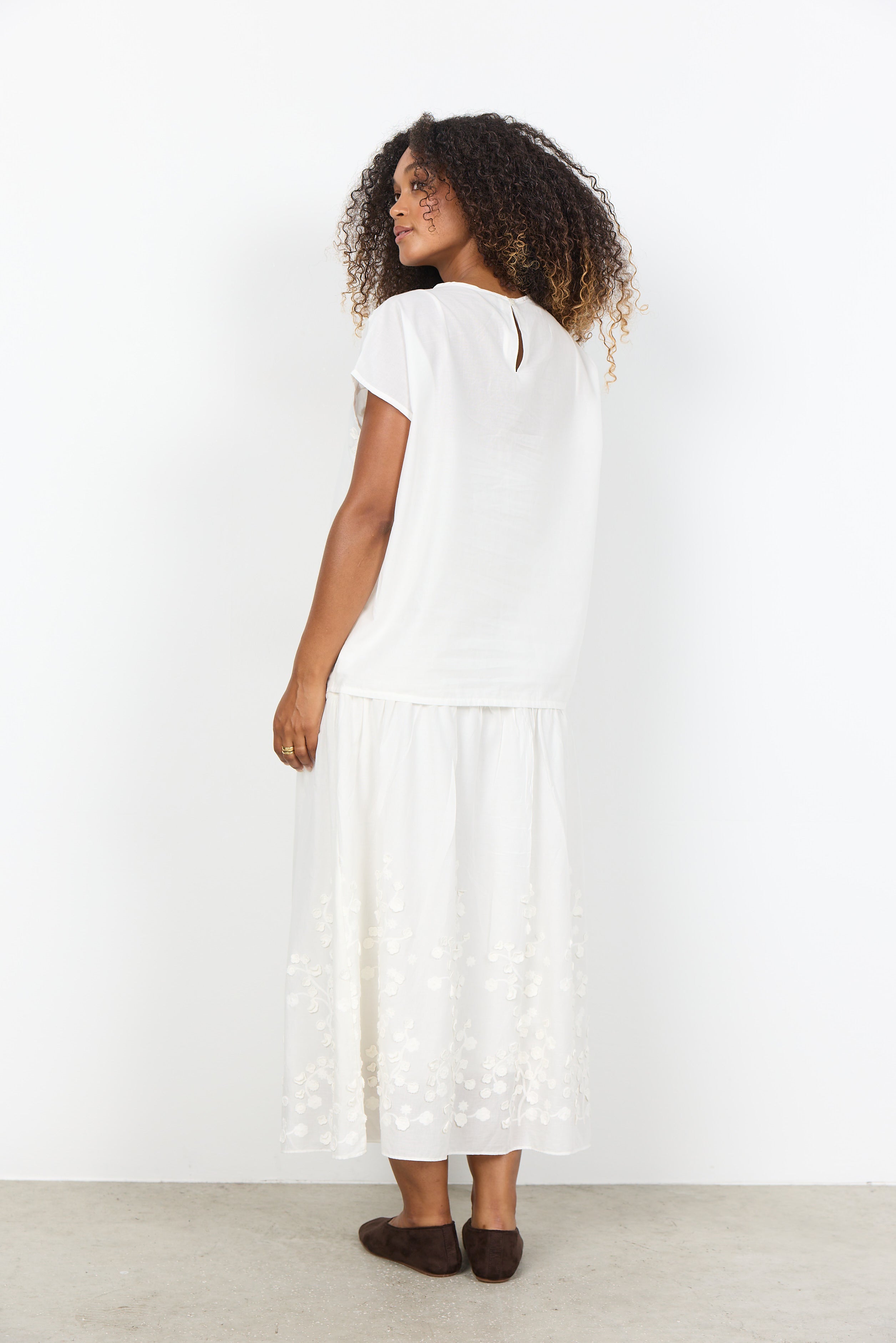 Flower Applique Cotton Top