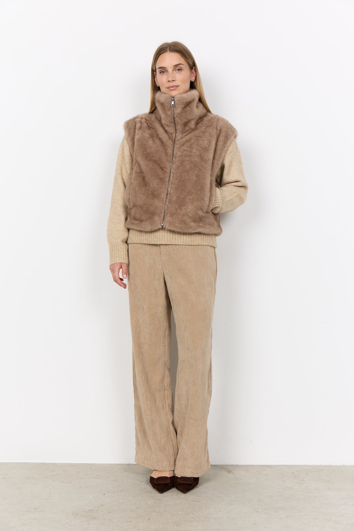 Faux Fur Zip Front Vest
