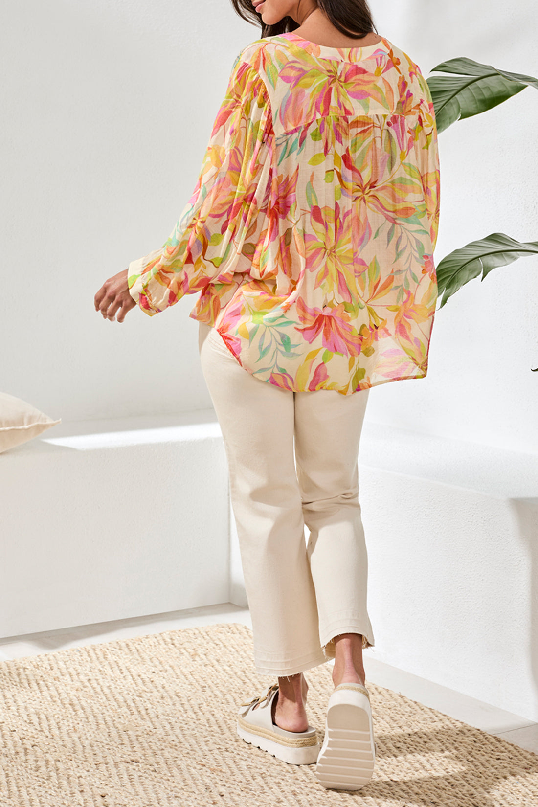 Floral Print Gauze Blouse