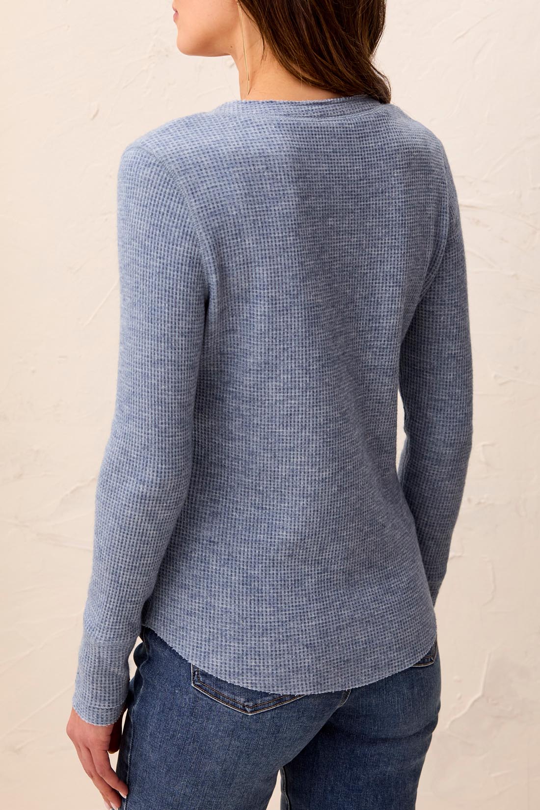 Waffle Knit Henley Top