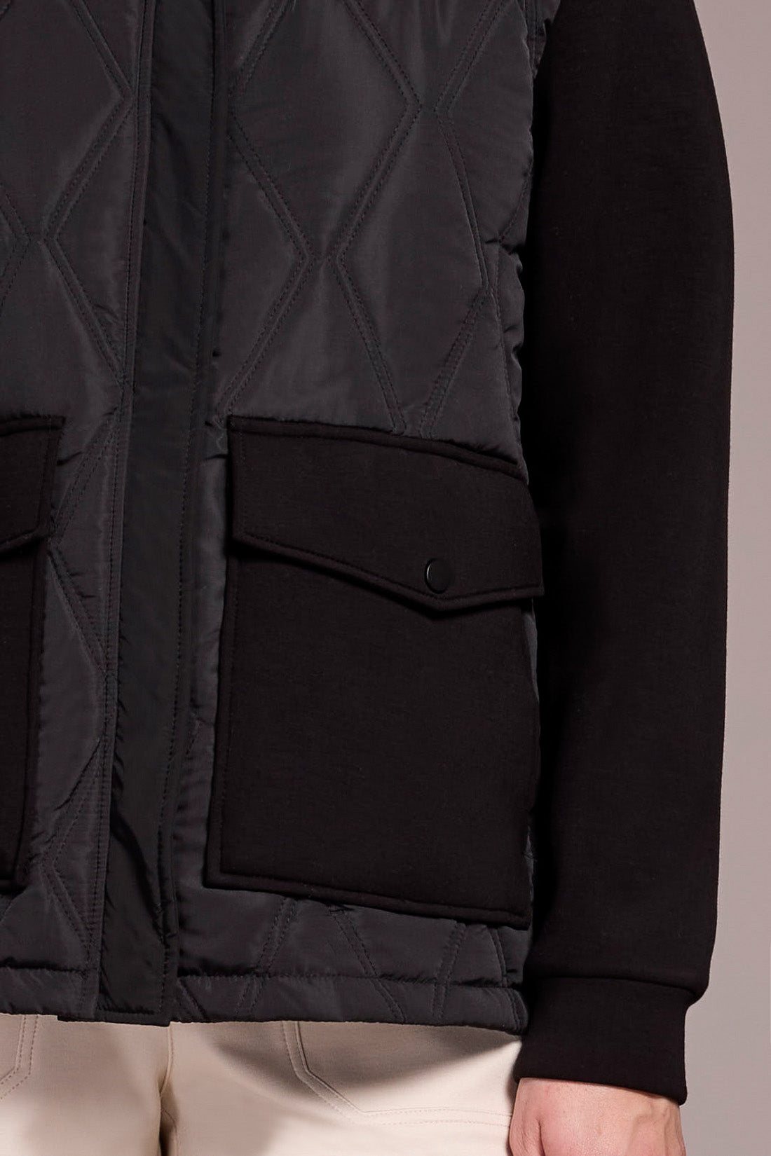 Zip Front Hooded Quilt Jacket